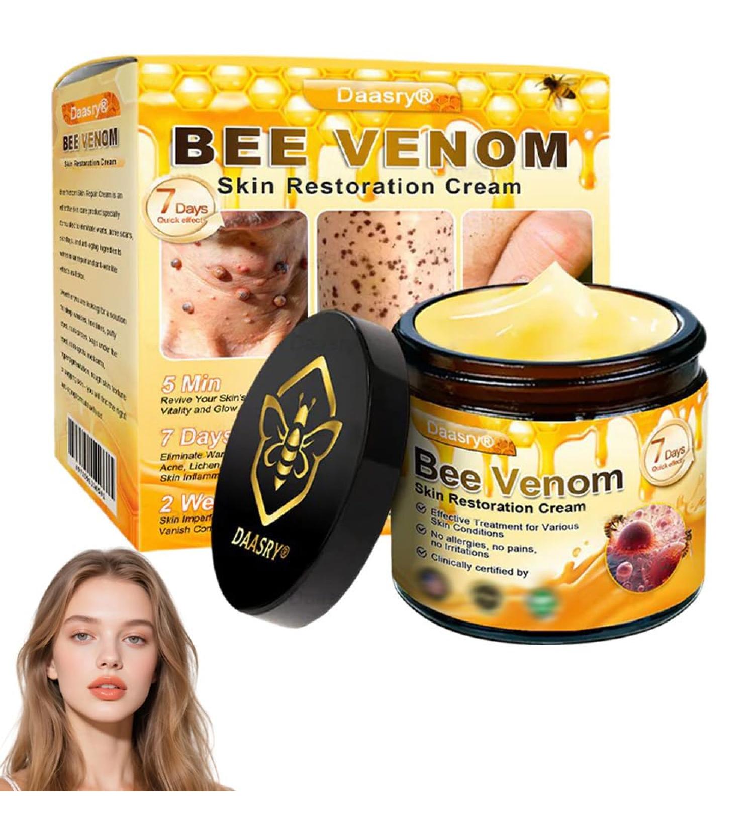Daasry Bee Venom Skin Restoration Cream Bee Venom Skin Treatment Cream Bee Venom Wrinkle Removal cream for All skin Types (1) - Buy Online on GoSupps.com