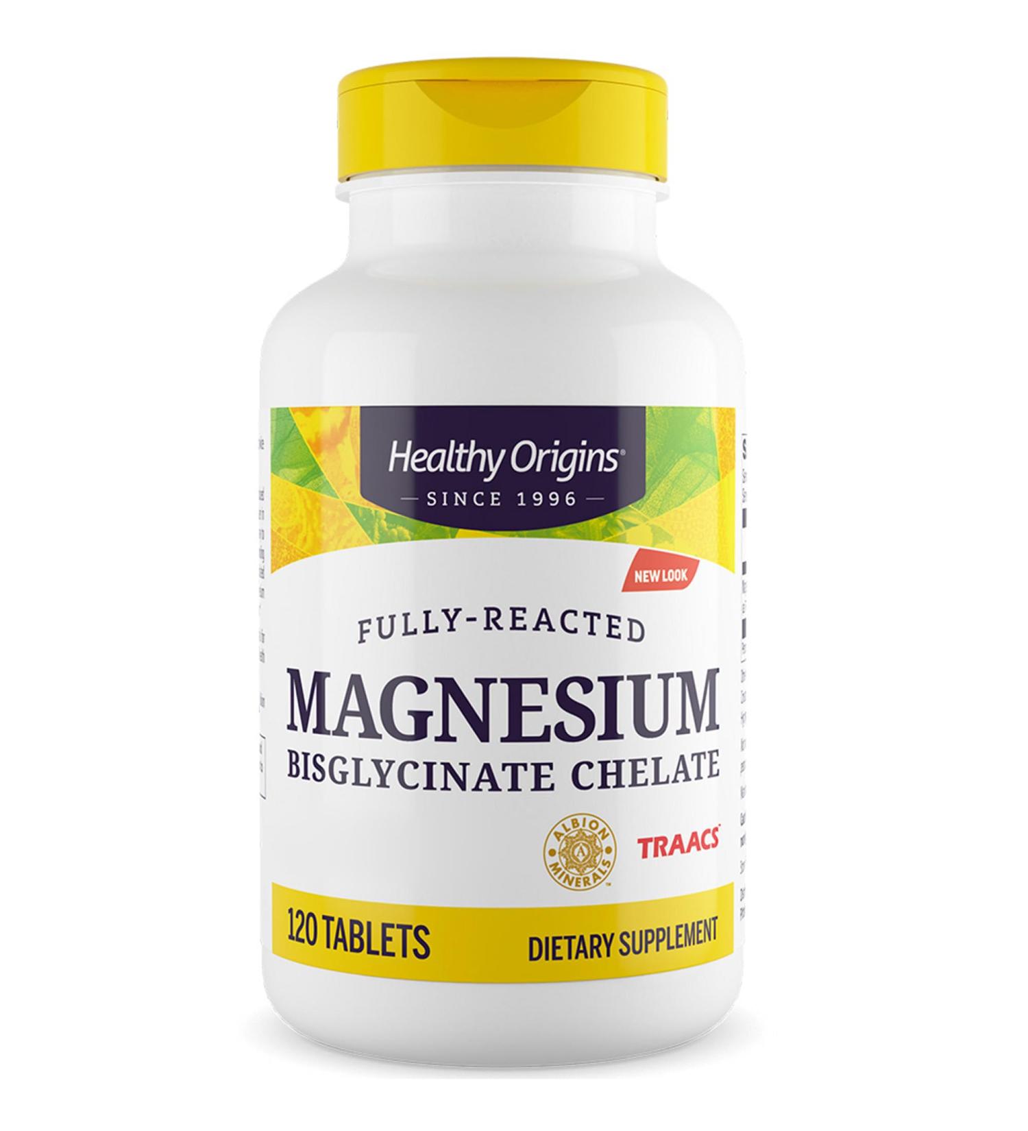 Healthy Origins Magnesiumbisglycinate 200mg Magnesium 120 Vegan Tablets Vegetarian Gluten Free Soy-Free Non-GMO - Buy Online on GoSupps.com