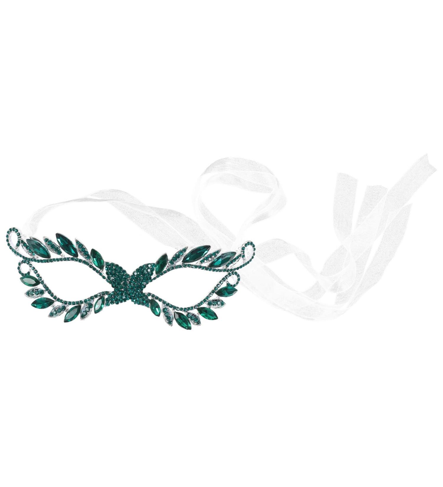 Amosfun Elegant European Masquerade Mask - Green Wedding Party & Prom Costume Prop - Buy Online on GoSupps.com