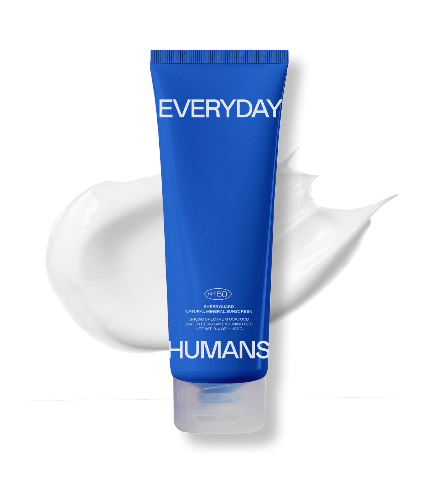 Everyday Humans Sheer Guard Natural Mineral Sunscreen SPF 50 3.4 oz | Zinc Oxide Clean Reef-Friendly Travel Size Face and Body | Fragrance-Free Water Resistant UVA/UVB Protection | Beach Defence 1 Fl Oz (Pack of 1) - Buy Online on GoSupps.com