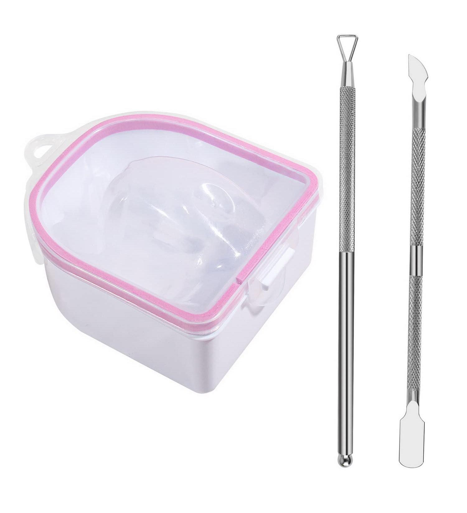 3-in-1 Professional Nail Soaking Bowl for Acrylic Nails - Gel Polish Remover & Cuticle Care Set - Salon-Quality Manicure at Home - Universal Pink Bowl - Buy Online on GoSupps.com