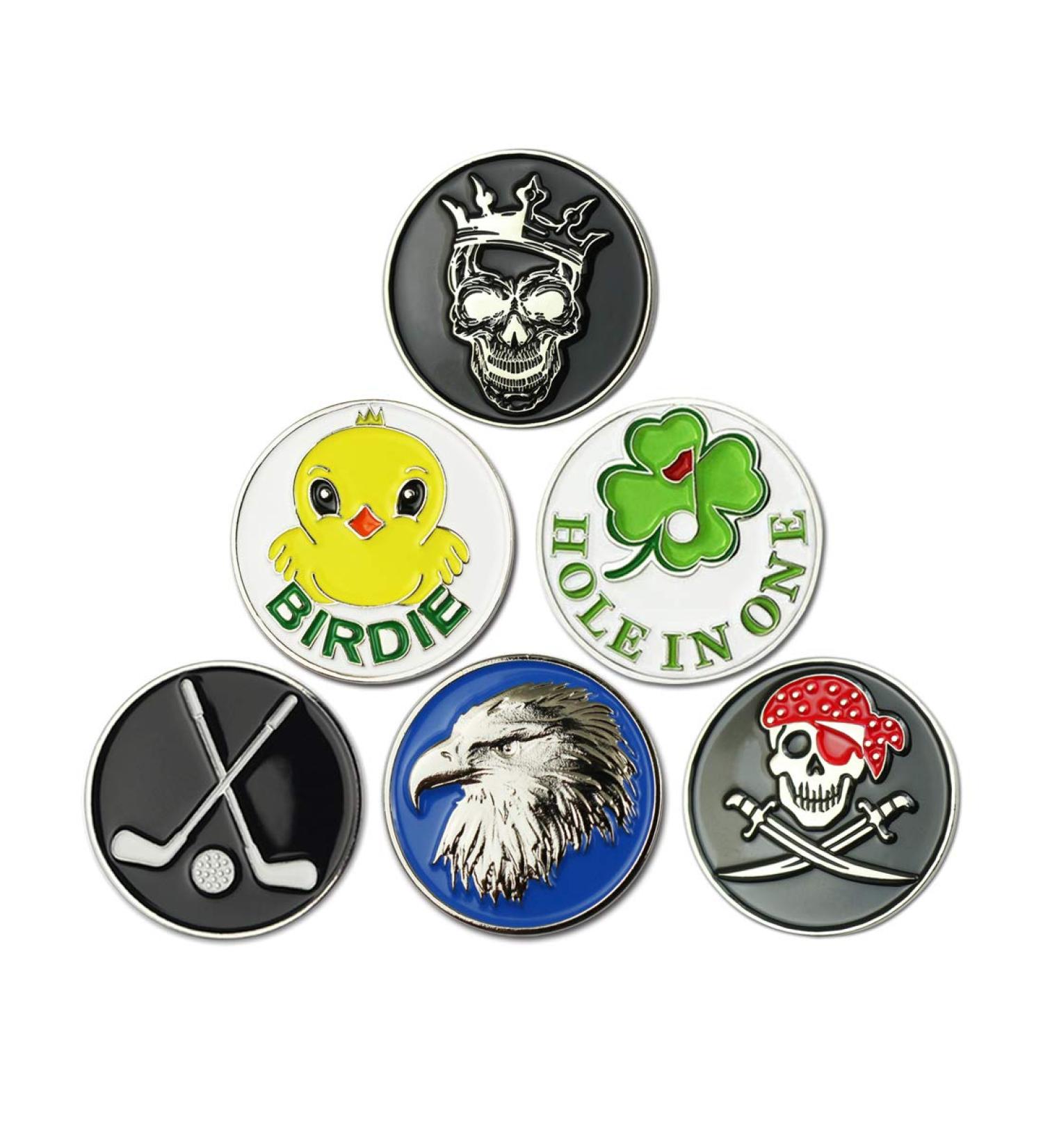 GOLTERS Golf Ball Markers Clips Pack of 6 Mixed 05 - Golf Gifts Set - Buy Online on GoSupps.com