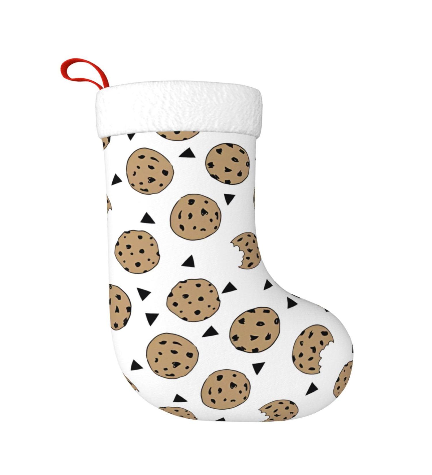 YYHHAOFA Cookies Food Chocolate Chip Biscuits Prints Christmas Decorative Stockings : Soft Light and Tactile Suitable for Christmas Halloween - Buy Online on GoSupps.com