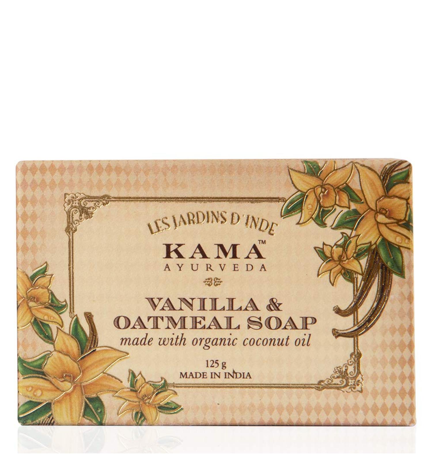 Kama Ayurveda Vanila and Oatmeal Soap with Organic Coconut Rice Bran and Castor Oils 125g - Buy Online on GoSupps.com