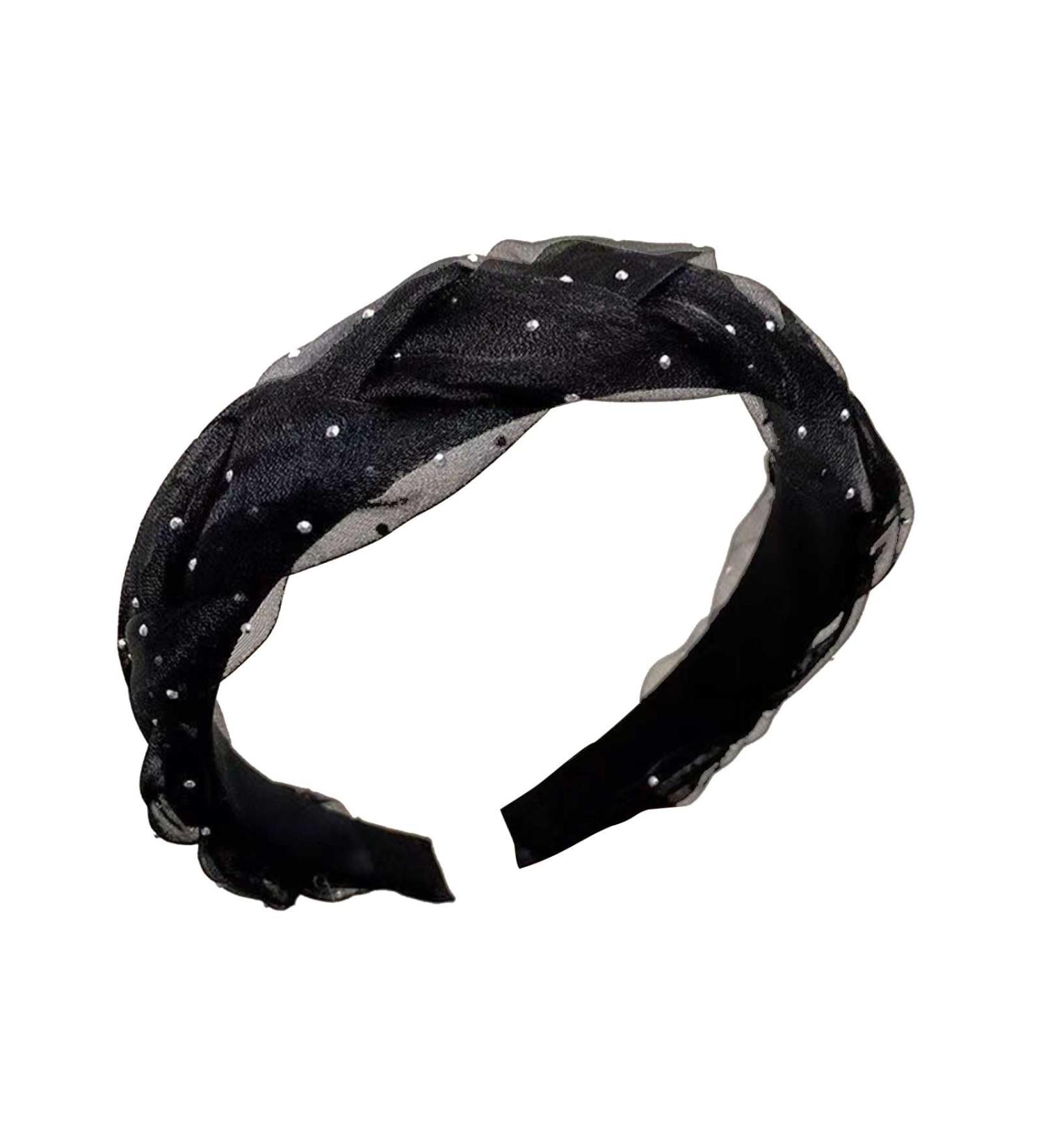 Mesh Headband Rhinestone Headband Padded Hairband Tiara for Women Princess Tiara Bride Headband Wide Hair Band Dot Classical Headband Fashion Hair Accessories Headband for Women and Girls (A) - Buy Online on GoSupps.com