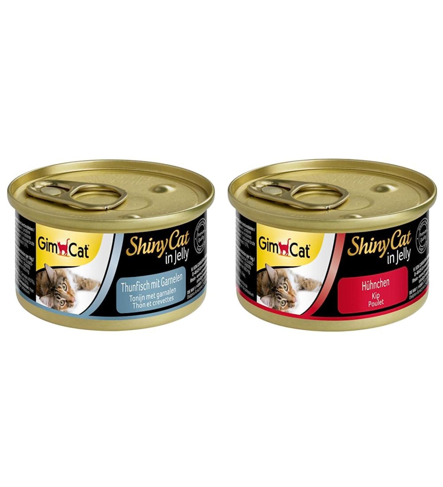 Gimcat Shinycat Jelly Cat Food Bundle - 24 Cans Tuna with Shrimp & Chicken - Wet Food Rich in Taurine for Cats - International Shipping Available - Buy Online on GoSupps.com