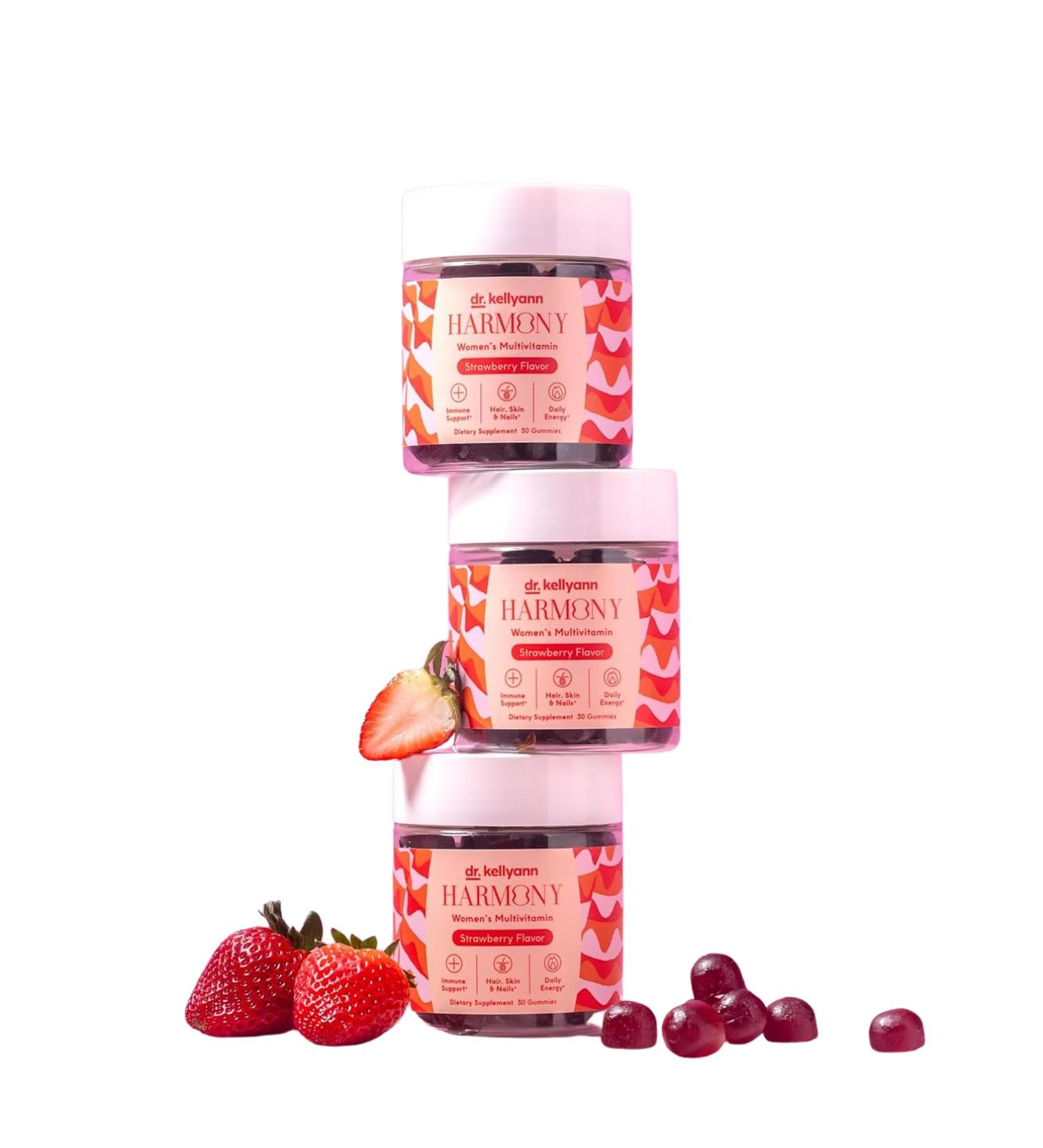 Dr. Kellyann Everyday Multivitamin Gummies Complete Daily Multivitamin with Essential Nutrients for Energy Immune Support & Wellness Gluten-Free Non-GMO Delicious Strawberry Flavor 30 Gummies - Buy Online on GoSupps.com