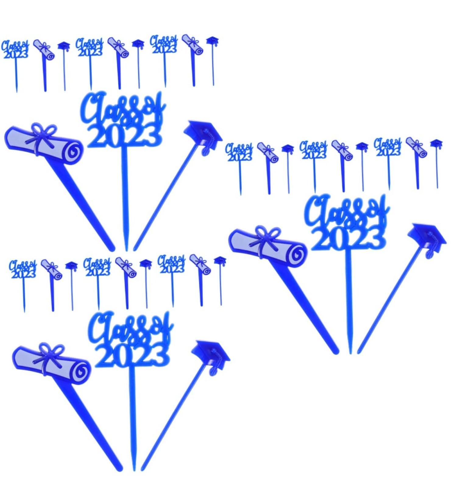 ABOOFAN 90 Pcs Graduation Cake Insert Grad Cupcake Toppers Graduation Decorations Graduation Cupcake Decoration Toppers Graduation Dessert Topper Cupcakes Black Decor Graduate Paper Cup 7.6X4CMx3pcs Bluex3pcs - Buy Online on GoSupps.com