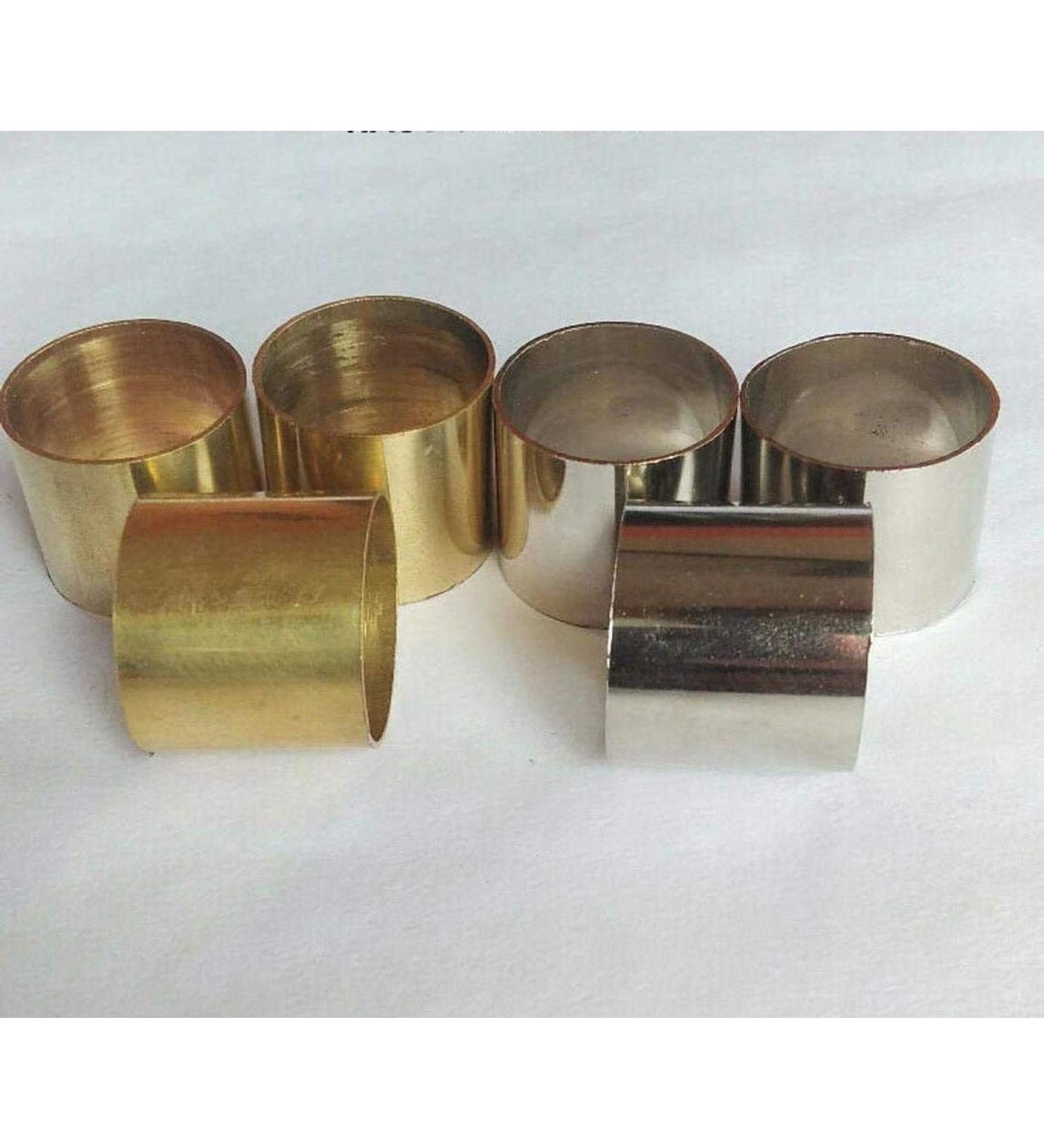 Zubaida Nauticals Lot of 6 Solid Brass & Silver Ferrules Collars Ring Shaft Walking Stick-Spare Part Accessories for Wooden Sticks-Walking Cane - Buy Online on GoSupps.com