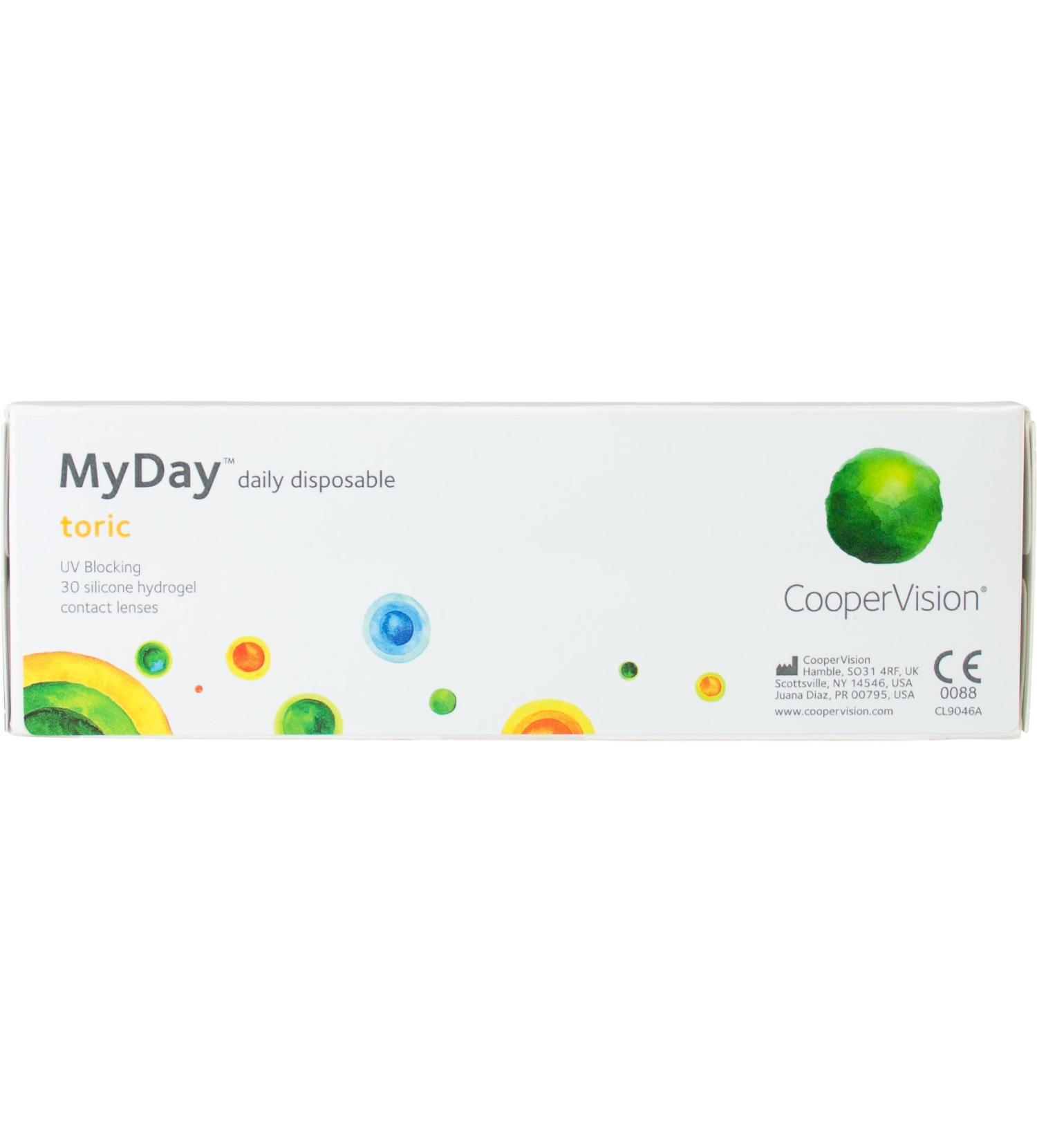 MYDAY Daily disposable toric daily soft lenses 30 pieces / BC 8.6 mm / Dia 14.5 mm / CYL -1.75 / AXIS 10 / +2 diopters