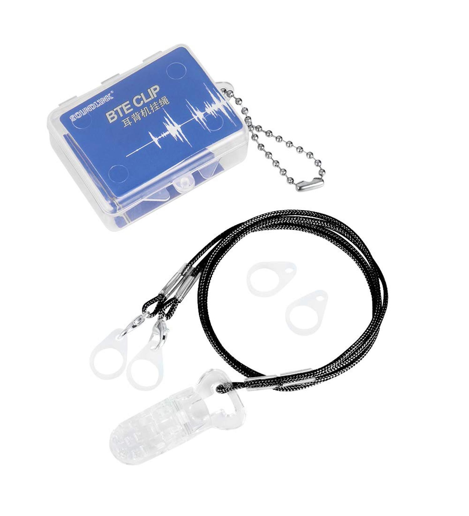 Hearing Aid Clip - Anti-Lost Lanyard Protector for BTE Devices - Black | Ideal for Adults and Seniors - Buy Online on GoSupps.com