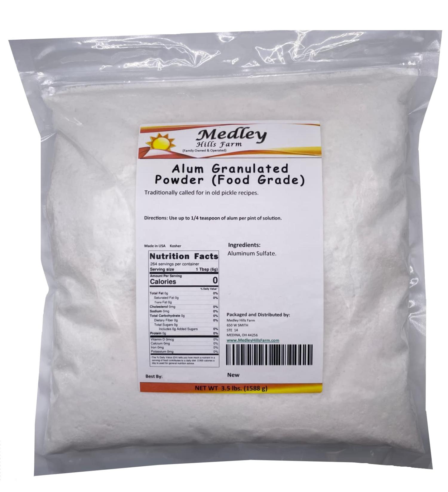 Medley Hills Farm Alum Granulated Powder 3.5 lbs - Food Grade | Top Quality Ingredients - Buy Online on GoSupps.com