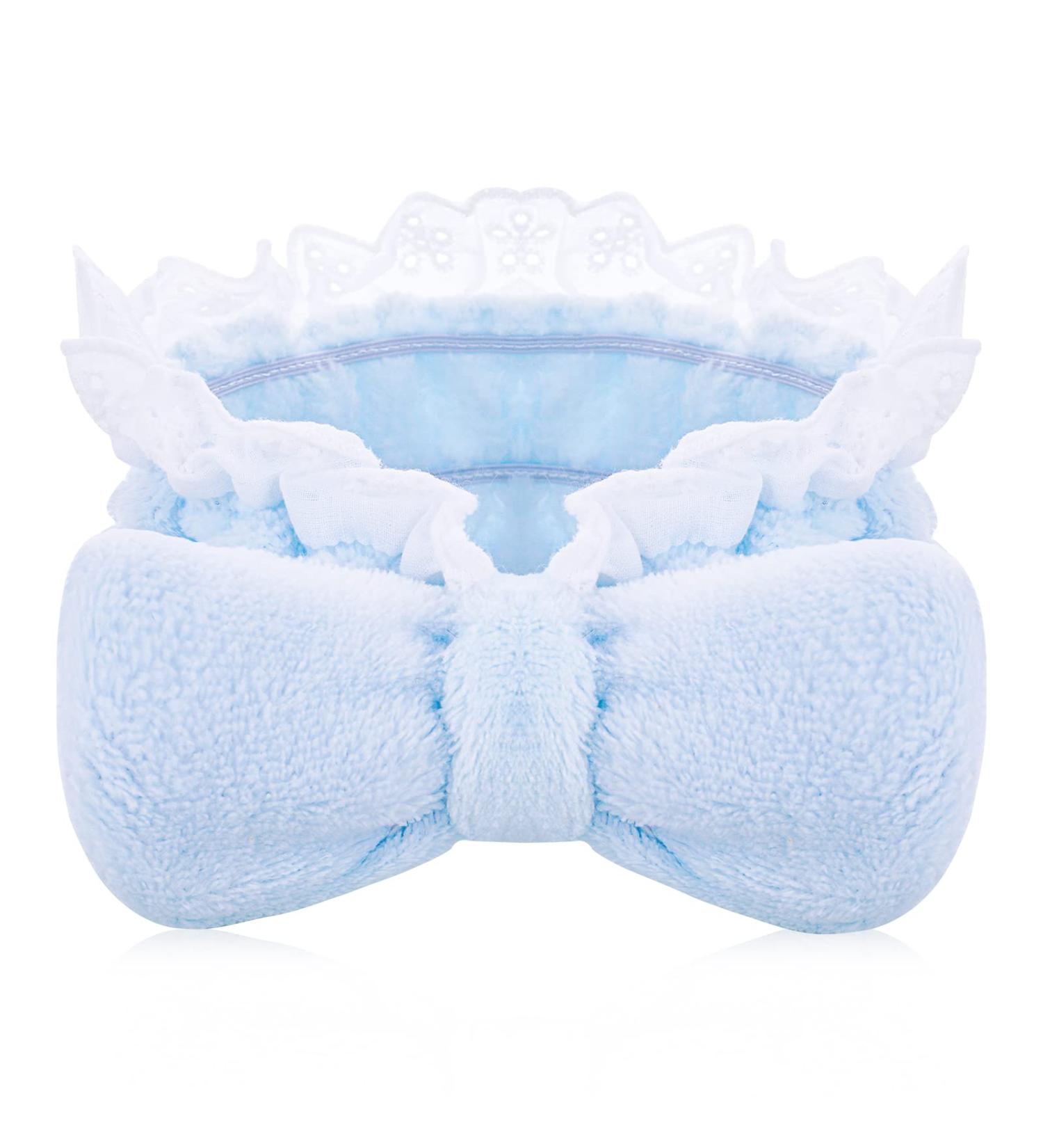 Sibba Spa Makeup Headband - Fluffy Towel Wrap for Skincare and Face Washing - Blue Head Band for Women's Beauty Routine - Buy Online on GoSupps.com