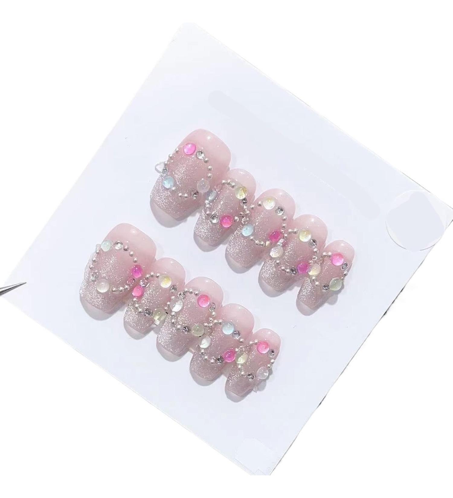 Handmade Long and Short Nail Patches for Artificial Nail Enhancement(Color:19511 Size:M) - Buy Online on GoSupps.com