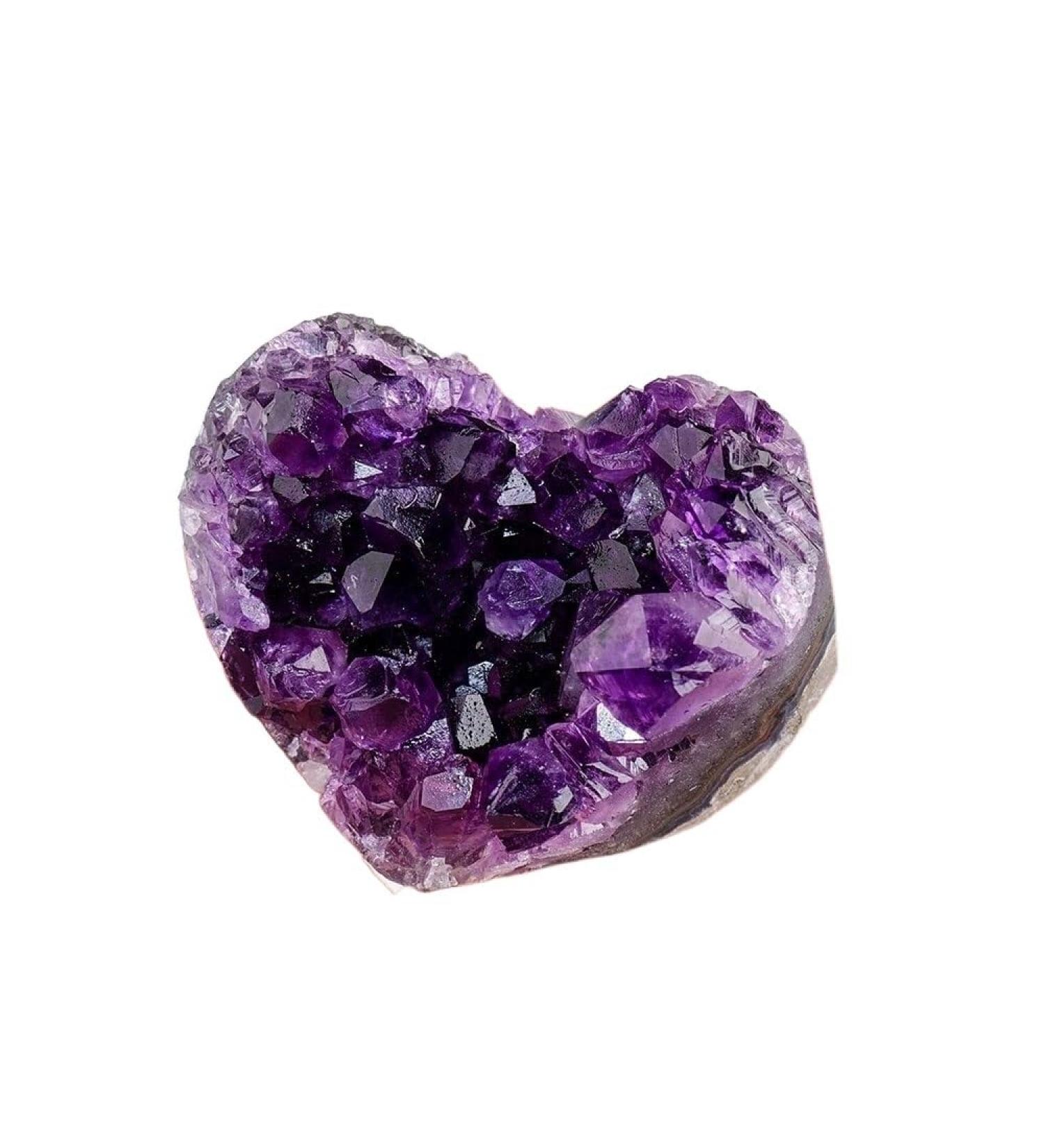 Room Decoration 1PC Natural Crystal Raw Stone Amethyst Cluster Heart Stone Amethyst Rough Gemstone Specimens (Size : 70-100g) - Buy Online on GoSupps.com
