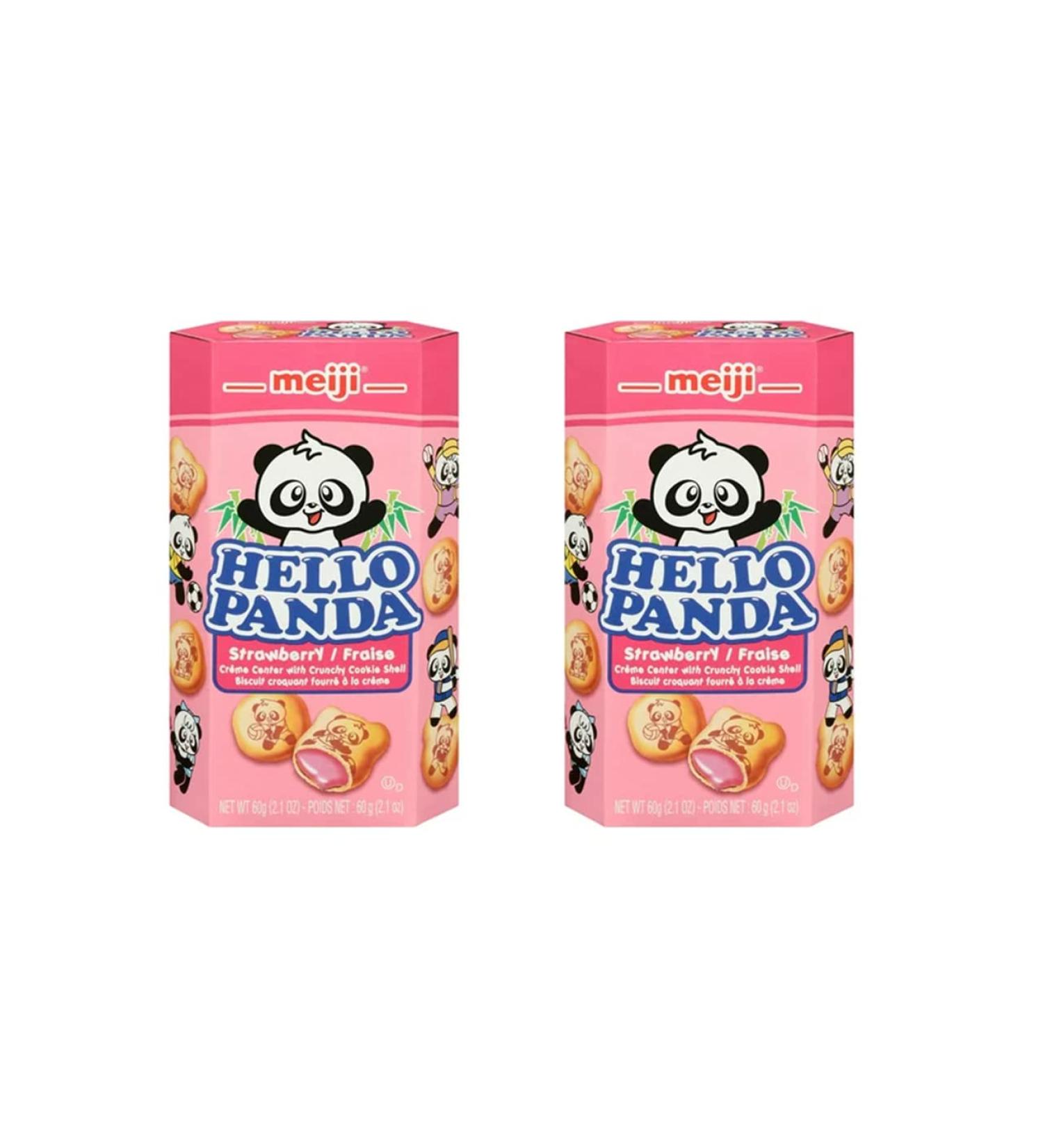 Strawberry Panda Cookies Bundle. Includes (2) Packages of Meiji Hello Panda Strawberry Cookies (60g per box) with BIG MAPLE Trivia Cards. Great for School Lunches Office Snack Party - Buy Online on GoSupps.com