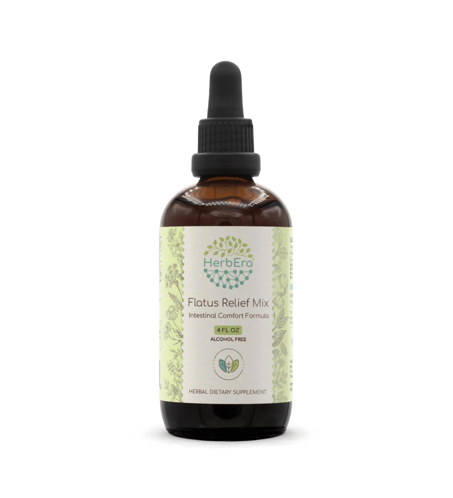 HerbEra Flatus Relief Mix B120 Alcohol-Free Extract Tincture:Chamomile Flower,Licorice Root,Meadowsweet Herb,Turmeric Root,Marshmallow Root, Peppermint,Caraway. Intestinal Comfort Formula 4 Fl Oz 4 Fl Oz (Pack of 1) - Buy Online on GoSupps.com