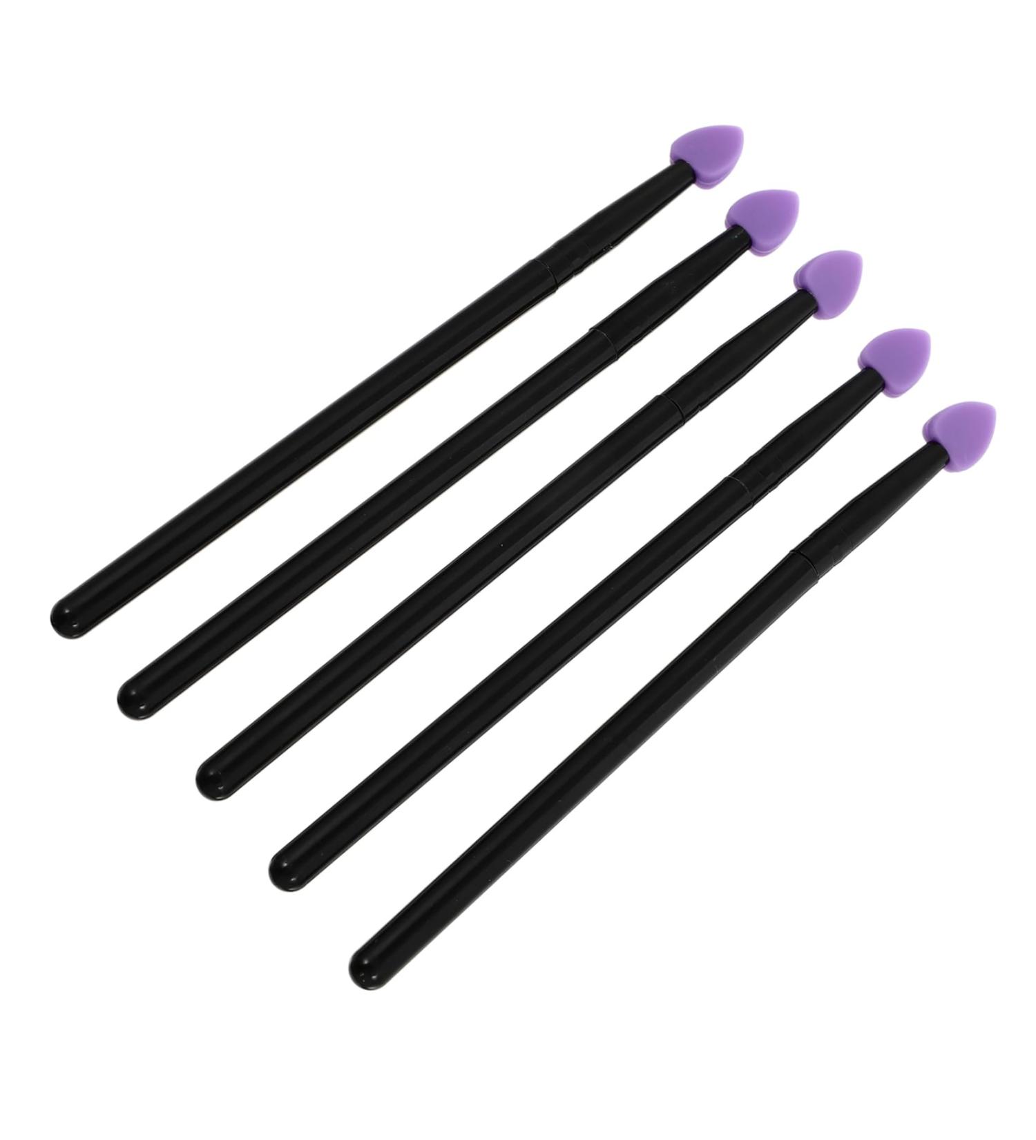 Healeved 5pcs Silicone Eyeshadow Brush Cream Eyeshadow Plastic Handle Simple Applicator Brush Purple - Buy Online on GoSupps.com