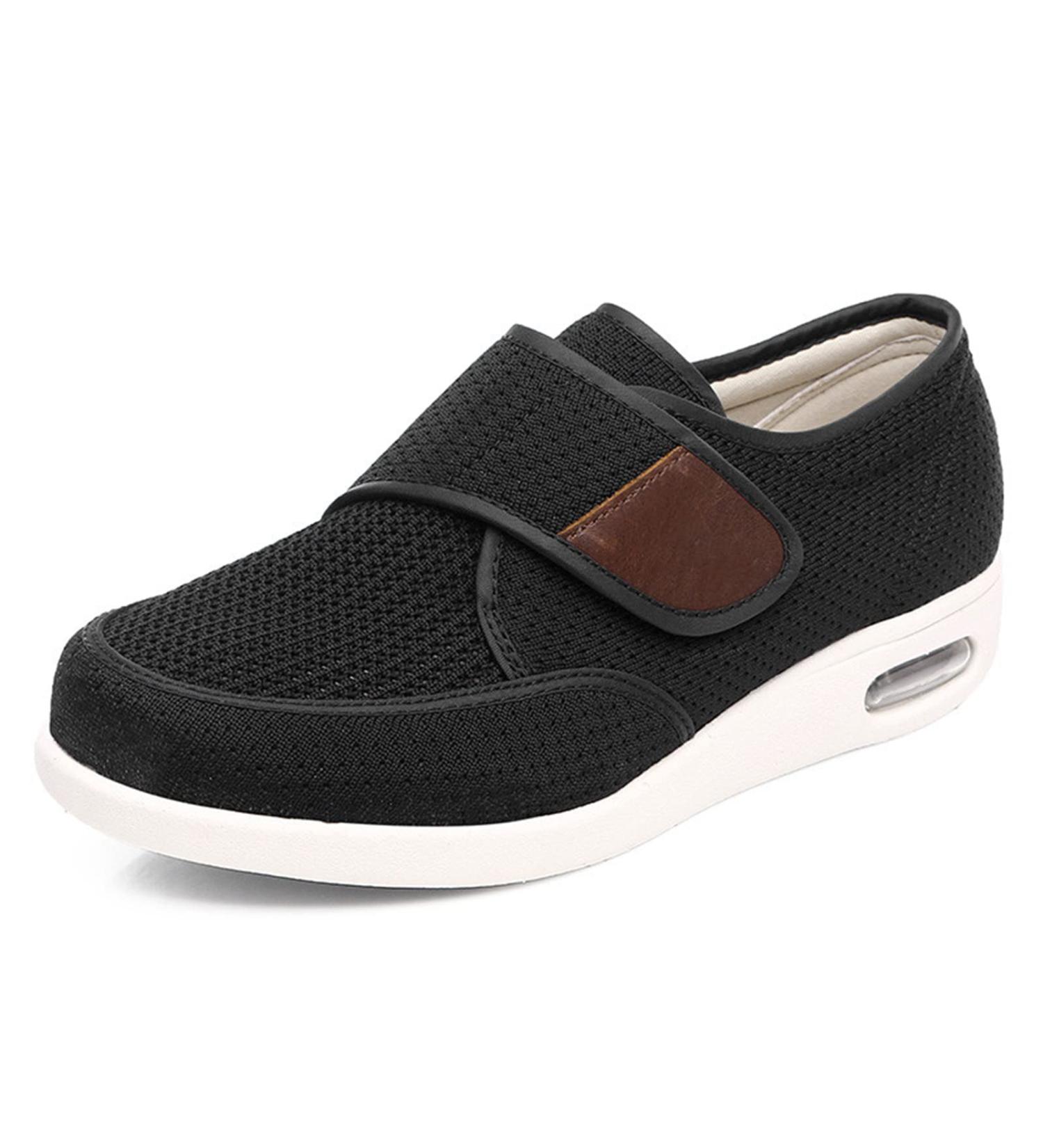 GSFY Men's Diabetic Edema Shoes | Adjustable Closure, Non Slip, Lightweight Walking Shoes for Swollen Feet | Indoor/Outdoor 9 Wide Black - Buy Online on GoSupps.com