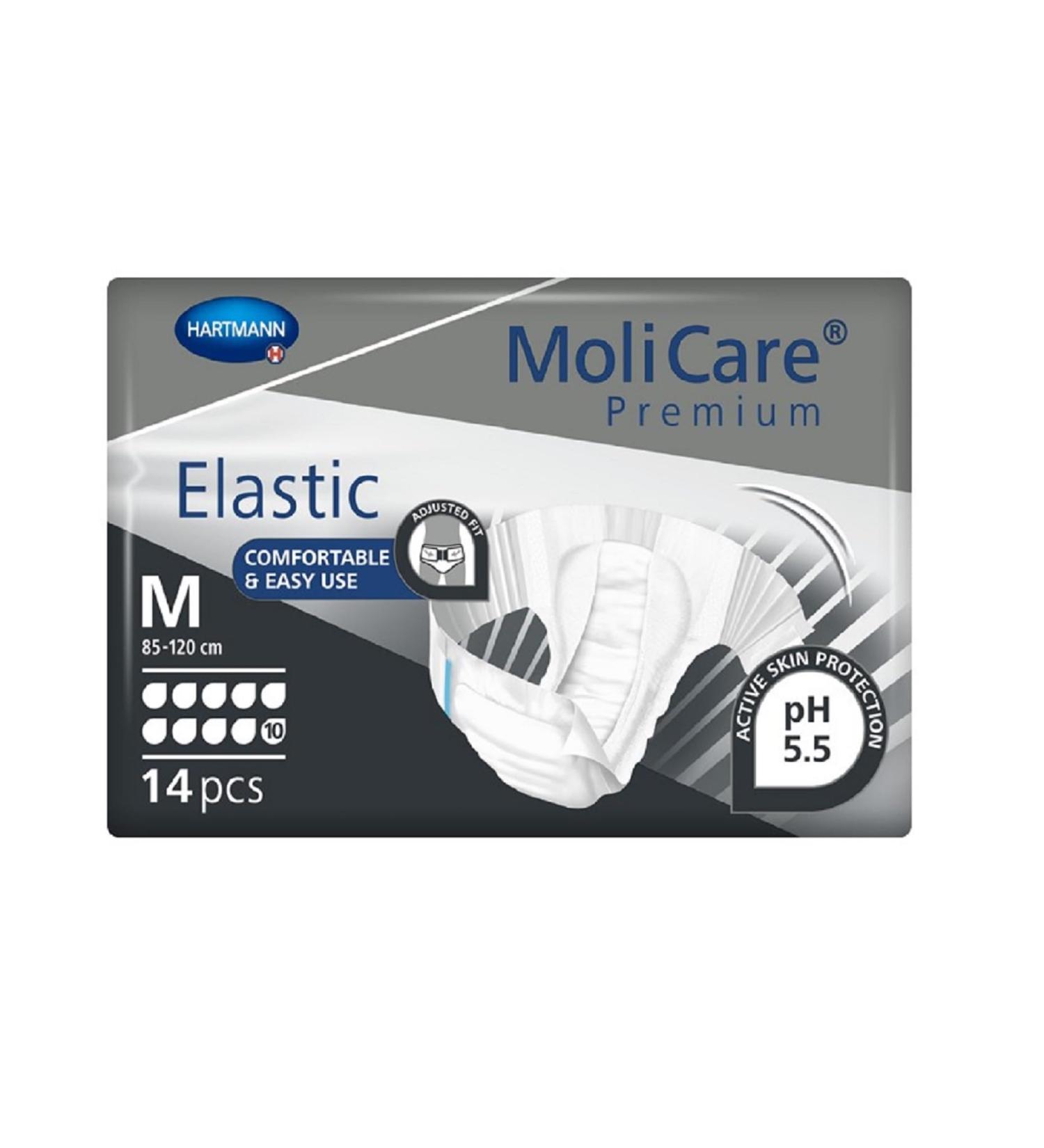 Molicare Premium Elastic Slip for Heavy Incontinence - Size M (85-120 cm) | 56 Pieces | 10 Drops for Women & Men - Shop Internationally - Buy Online on GoSupps.com