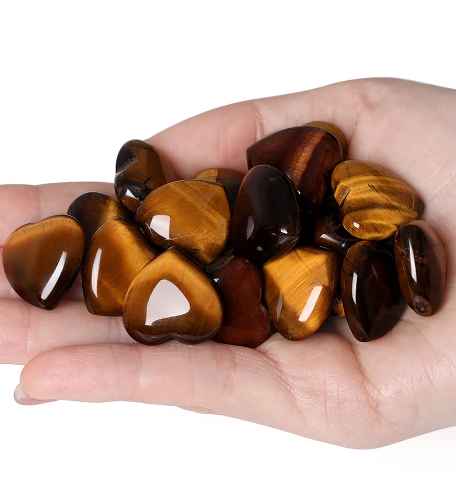 Buy XIANNVXI 10 PC Tiger Eye Stone Hearts - Natural Healing Crystals Set for Love & Luck | Polished Gemstones for Positive Energy - Buy Online on GoSupps.com