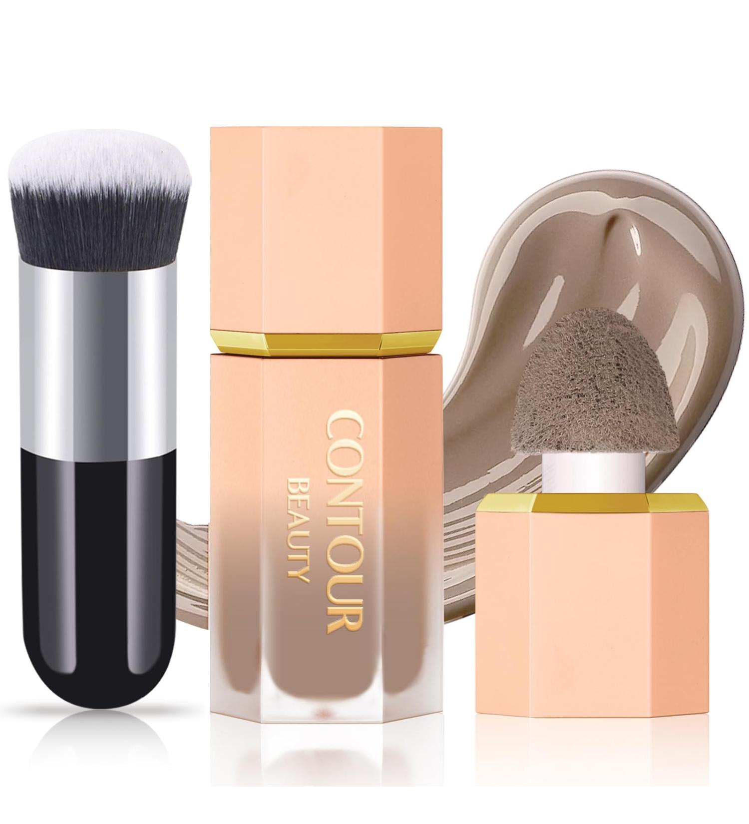 NewBang Liquid Contour Stick Soft Cream Contour Makeup Liquid Bronzer Face Concealer Matte Contouring with Cushion Applicator Long Lasting Silky Face Contour Cream Bronzer Contouring Makeup (102) 102# SOFT TAN 36 g (Pack of 2) - Buy Online on GoSupps.com