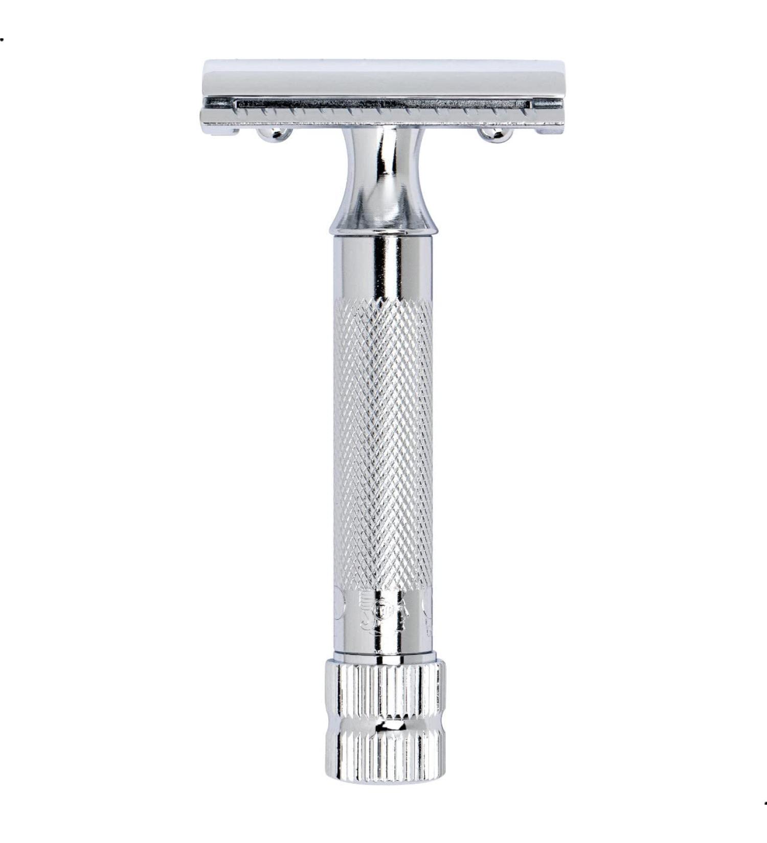 Mercury Razor Hobel 34001 - Compact Two-Part Closed Comb Shaving Razor | Made in Germany | Ideal for Wet Shaving with Brass Handle & Blades Included - Buy Online on GoSupps.com