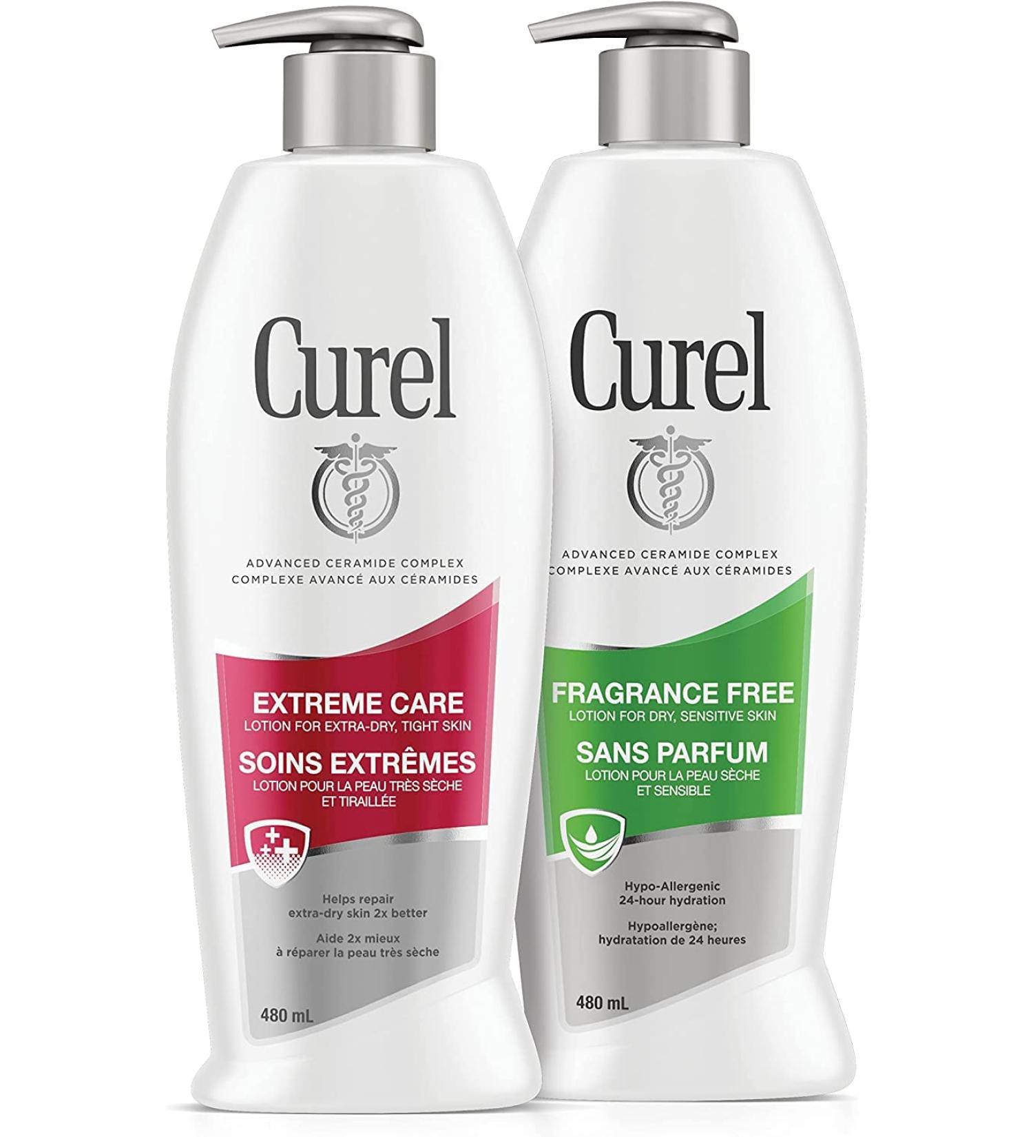Curel Extreme Care Intensive Moisturizer & Curel Fragrance Free Comforting Moisturizer (480 mL x2) - Buy Online on GoSupps.com