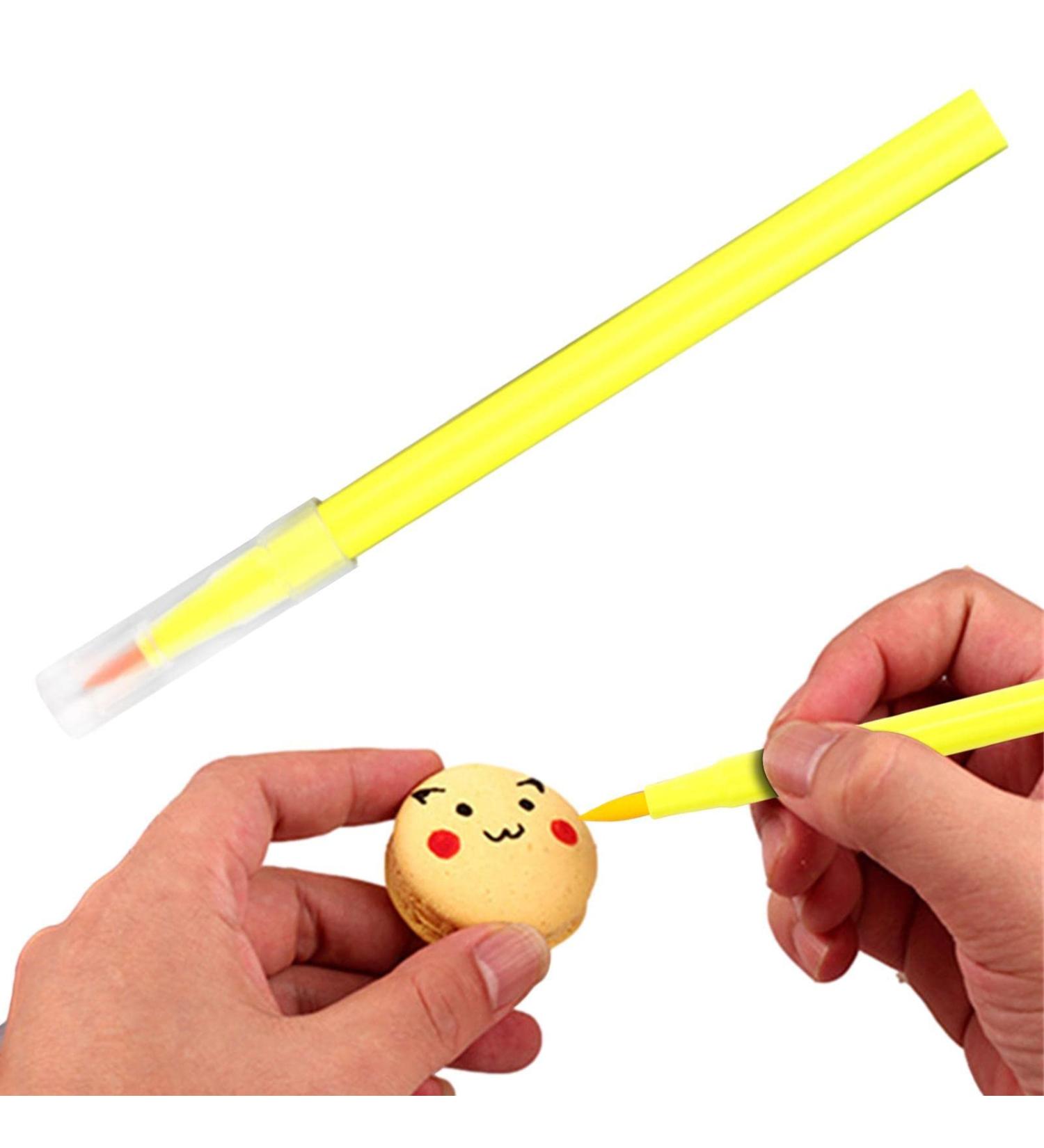 Edible Markers | Edible Markers for Cookie Decorating - Ultra Fine Edible Markers for Decorating Fondant Cakes Cookies Frosting Easter Eggs A/v Yellow - Buy Online on GoSupps.com
