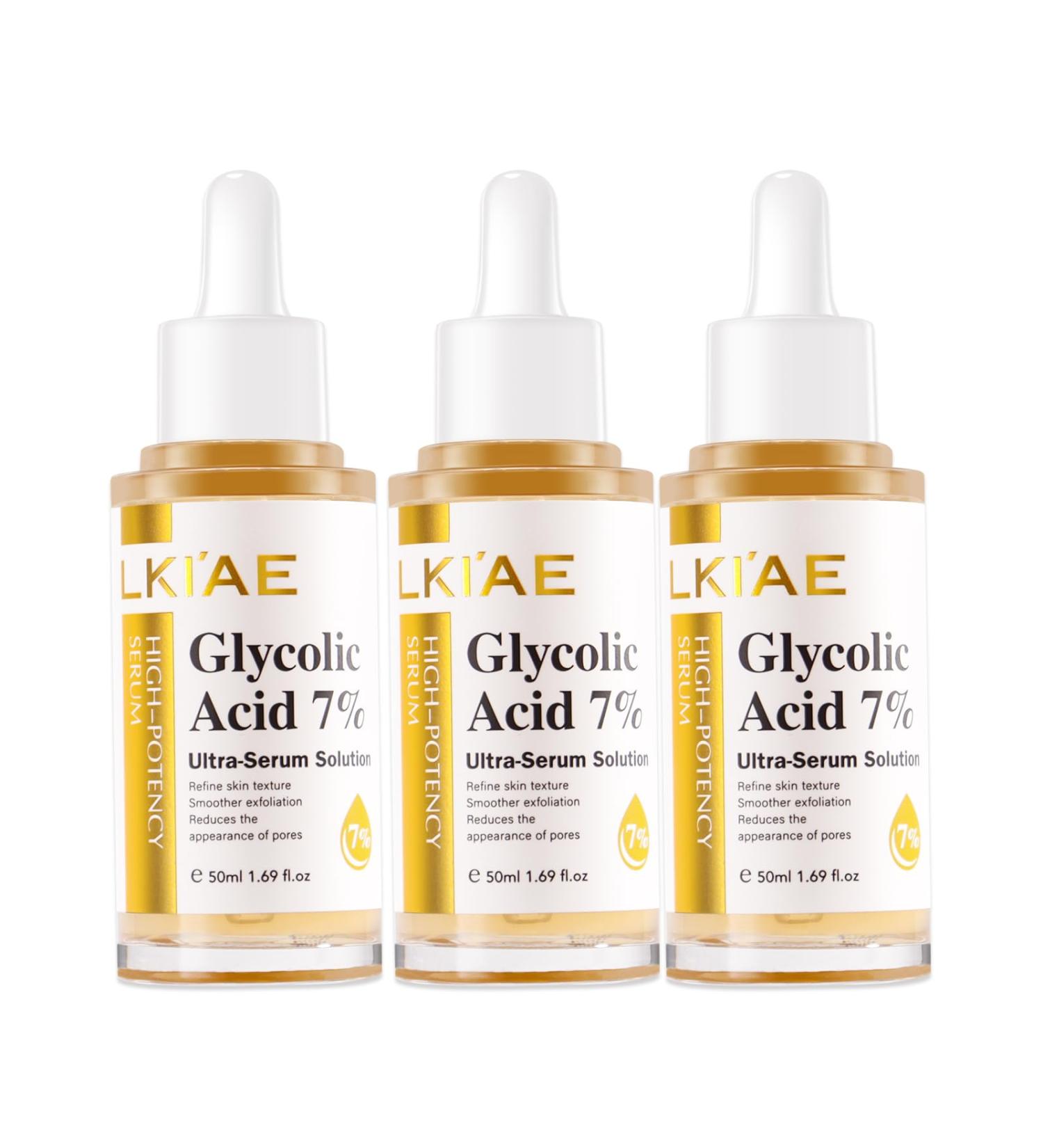 AILKE BOOST LUSTER LKIAE Glycolic Acid 7 UltraSerumSolution Brightening Moisturizing Reduce Dark Spots Refne Skin Texture For All Skin Types With Glutathione Vitamin C 50 ml Pack of 3 - Buy Online on GoSupps.com
