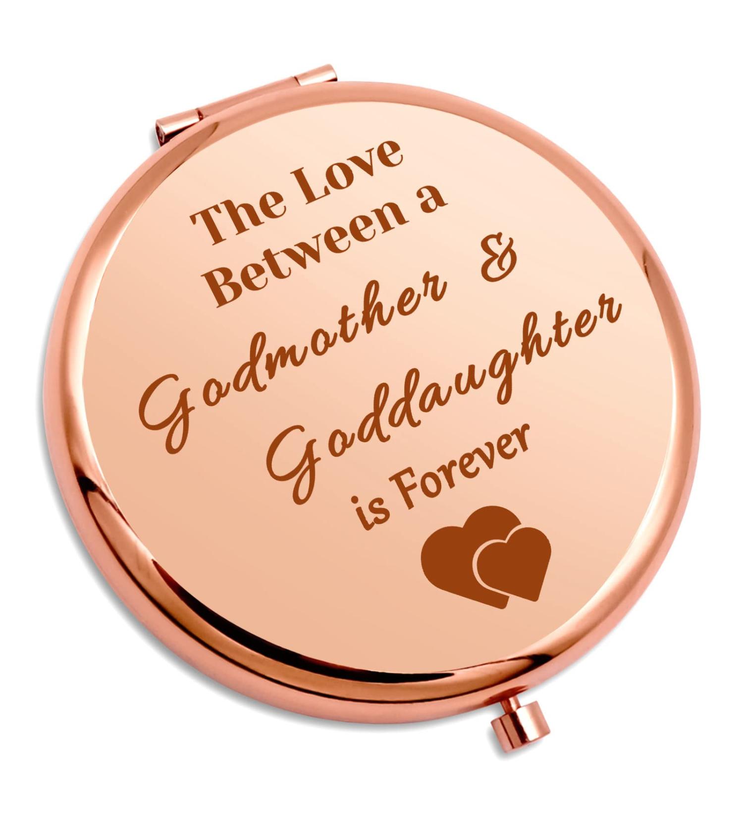 Godmother and Goddaughter Inspirational Compact Makeup Mirror - Perfect Christian Gift for Daughter - Ideal for Birthdays, Easter, Mother's Day, and Weddings - Buy Online on GoSupps.com