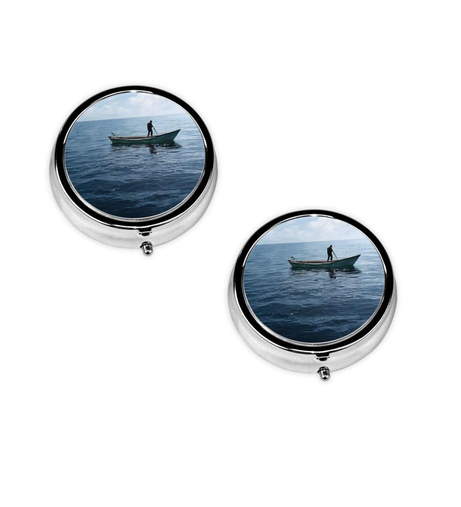 Shop Cruise Ship Printed Mini Round Pill Box - 3 Compartment Travel Organizer for Home & Office - Portable Medicine Case - Buy Online on GoSupps.com