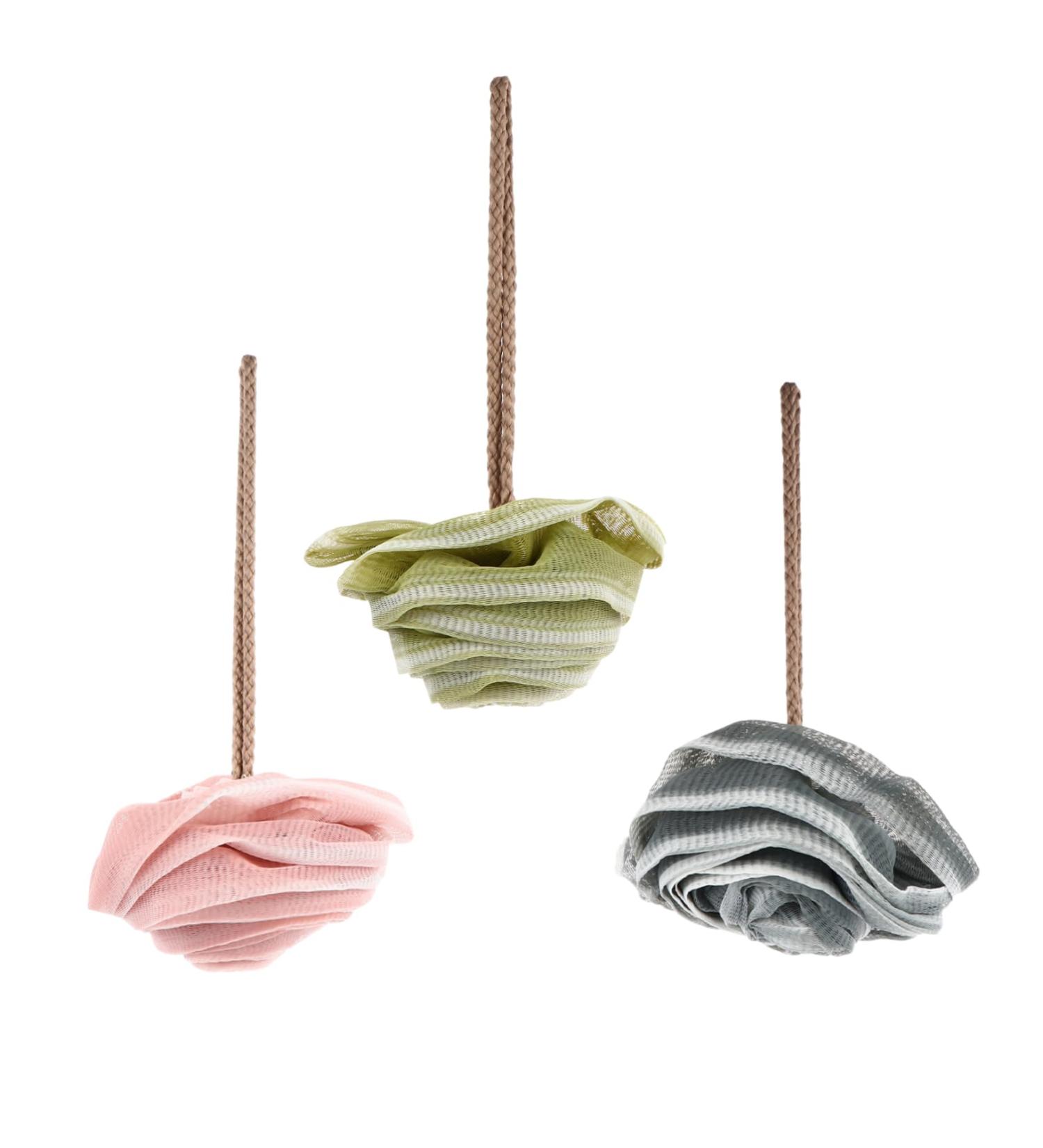 NOLITOY 6 Pcs Rose Bath Balls | Exfoliating Bath Sponge & Shower Scrubber for Body | Large Polyester Bath Poufs for Back Massage | Ideal for Girls - Buy Online on GoSupps.com