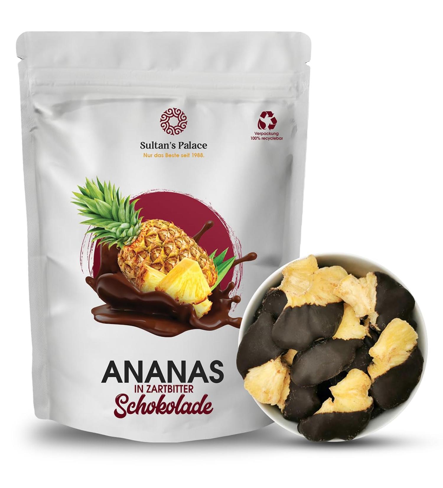 Sultan s Palace Dried Pineapple in Dark Chocolate - 200g | Gourmet Chocolate Fruits | Premium Bitter Chocolate Treats - Buy Online on GoSupps.com