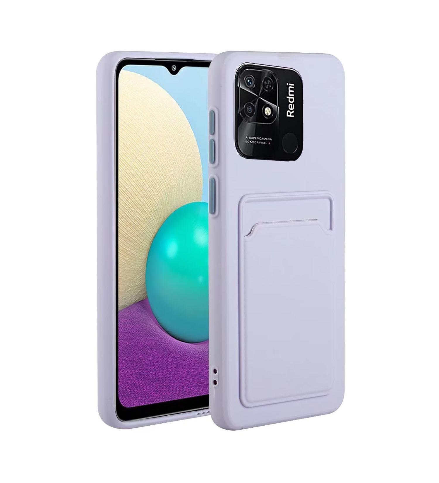 Buy Tivenfezk Nadoli Ultra Thin Silicone Case for Xiaomi Redmi 10c - Shockproof Scratch-Resistant Wallet TPU Cover with Credit Card Holder - Purple - Buy Online on GoSupps.com