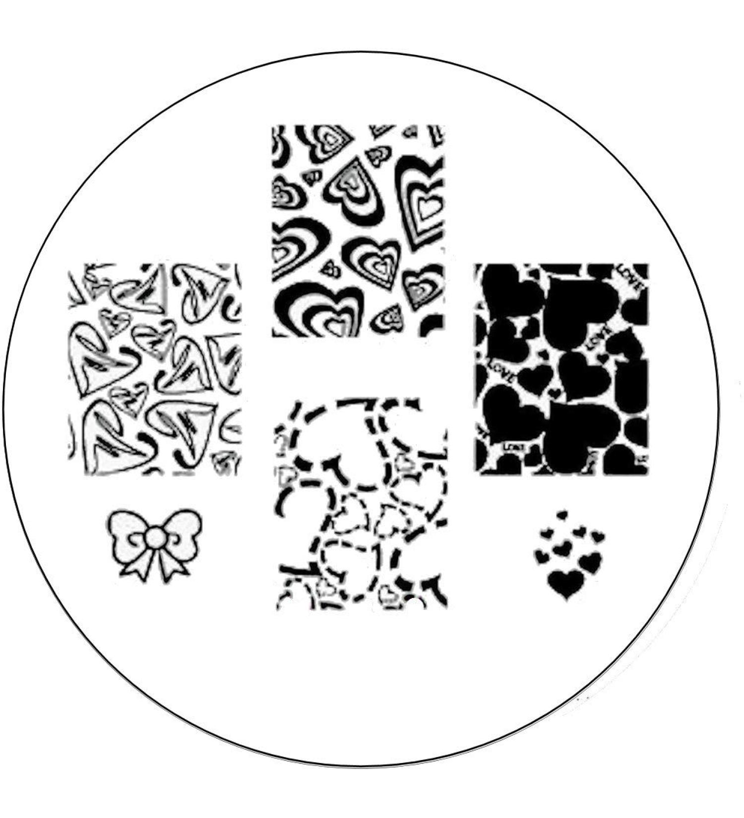 STAMPING STENCIL # CH-15 HEARTS STITCH LOVE