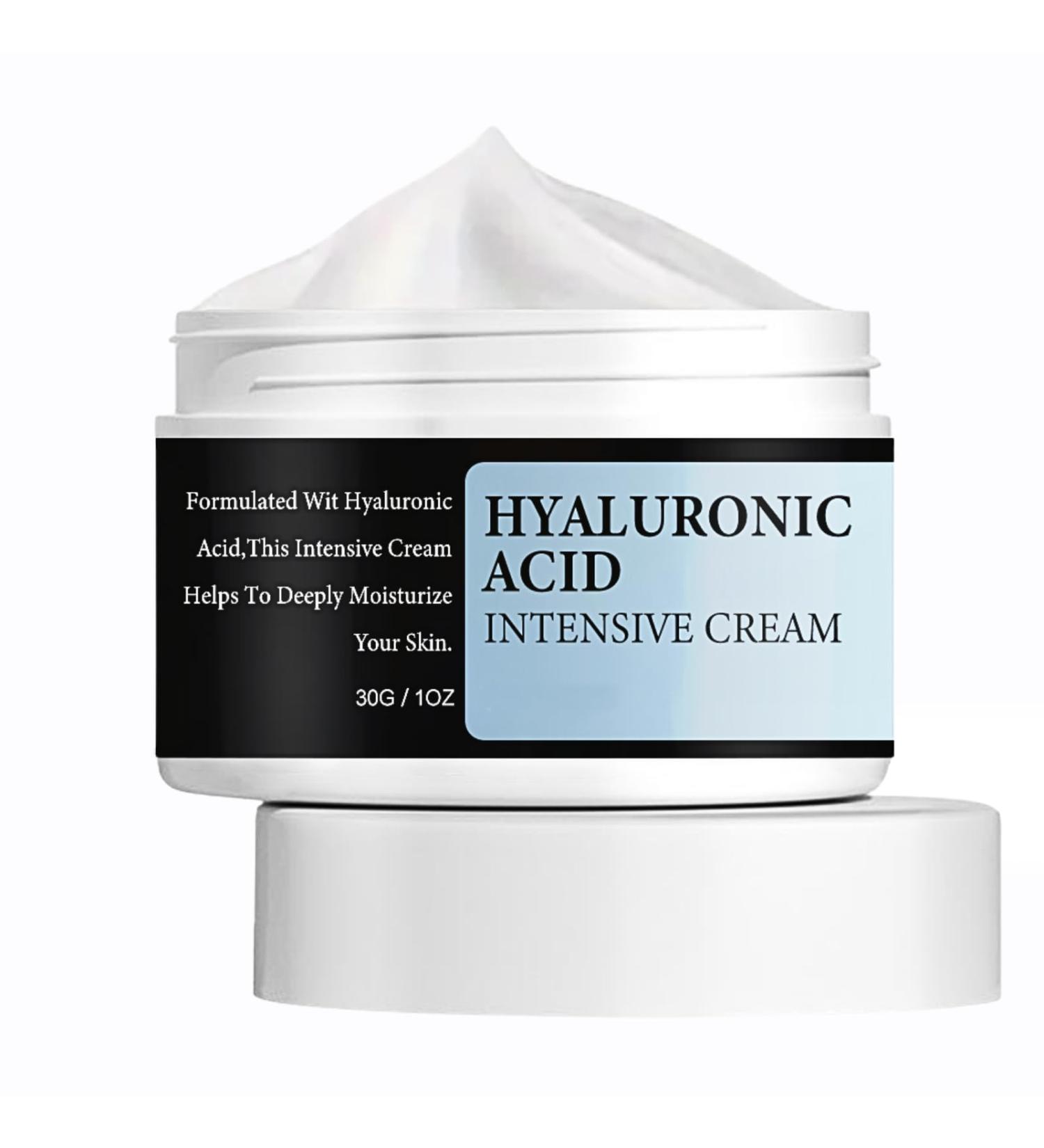 Hyaluronic Acid Intensive Cream Hyaluronic Acid Moisturiser Face Women & Men Anti Aging Face Cream Face Moisturiser for Dry Skin Firm & Smooth Skin Vegan Skin Care - Buy Online on GoSupps.com