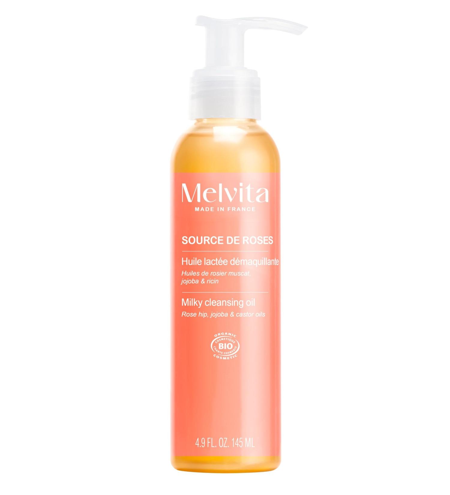 Melvita - Huile D maquillante - Source de Roses - Nettoyage Doux & Efficace - Enrichie en Extraits de Roses Sauvages & Huiles V g tales - 145 ml - Buy Online on GoSupps.com