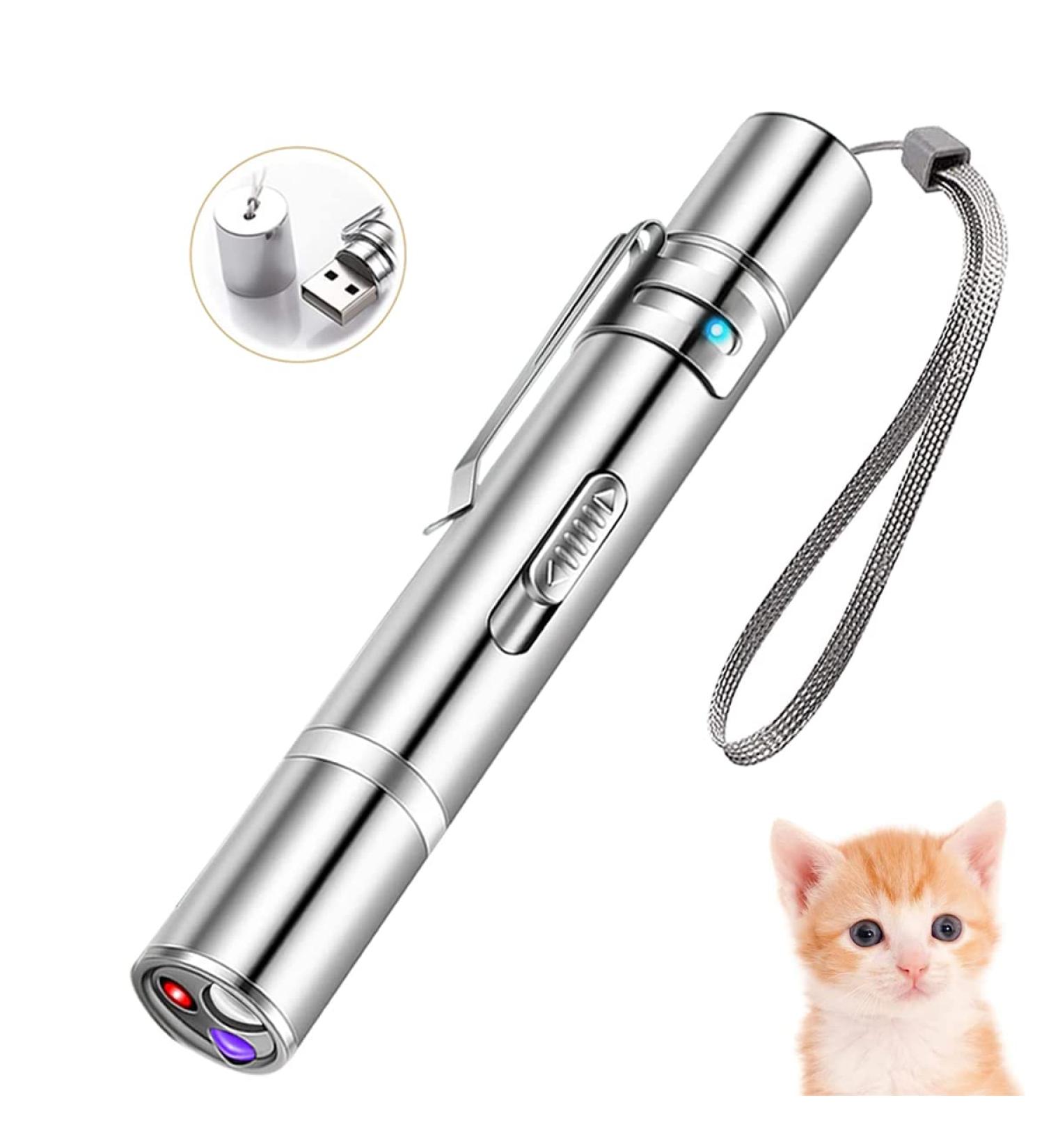 PAIDASHU Cat Toys Interactive Toys for Cats Cat Dog Red Pointer Light Toy 7 in 1 LED Cat Light Pen USB Rechargeable Pet Scratching Practice Chase Training Tool - Buy Online on GoSupps.com