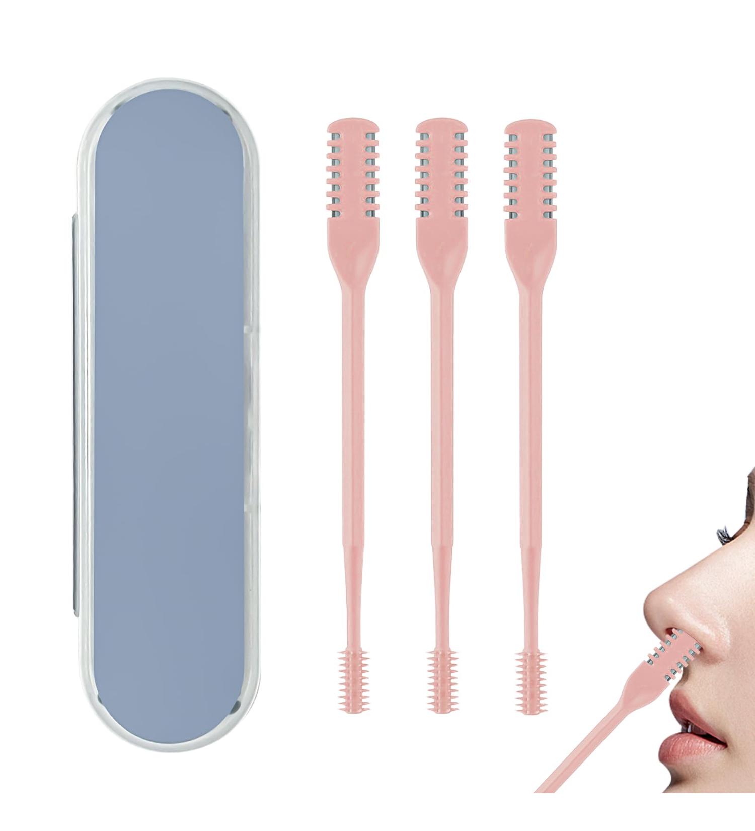 3 Pack Nose Hair Trimmer Set - 2 in 1 Professional Double Headed Hair Knife & Clipper Pink Nose Hair Remover for Men & Women Ideal for International Shipping - Buy Online on GoSupps.com