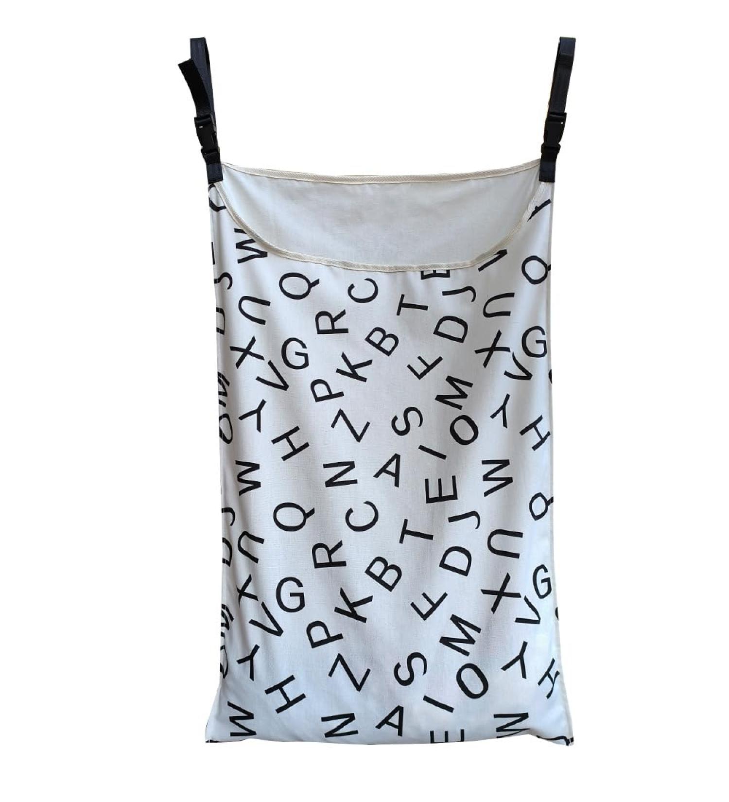 Adjustable Door Hanging Laundry Hamper Bag with Stainless Steel Hooks | Space-Saving Zippered Laundry Bag for Dirty Clothes - Buy Online on GoSupps.com