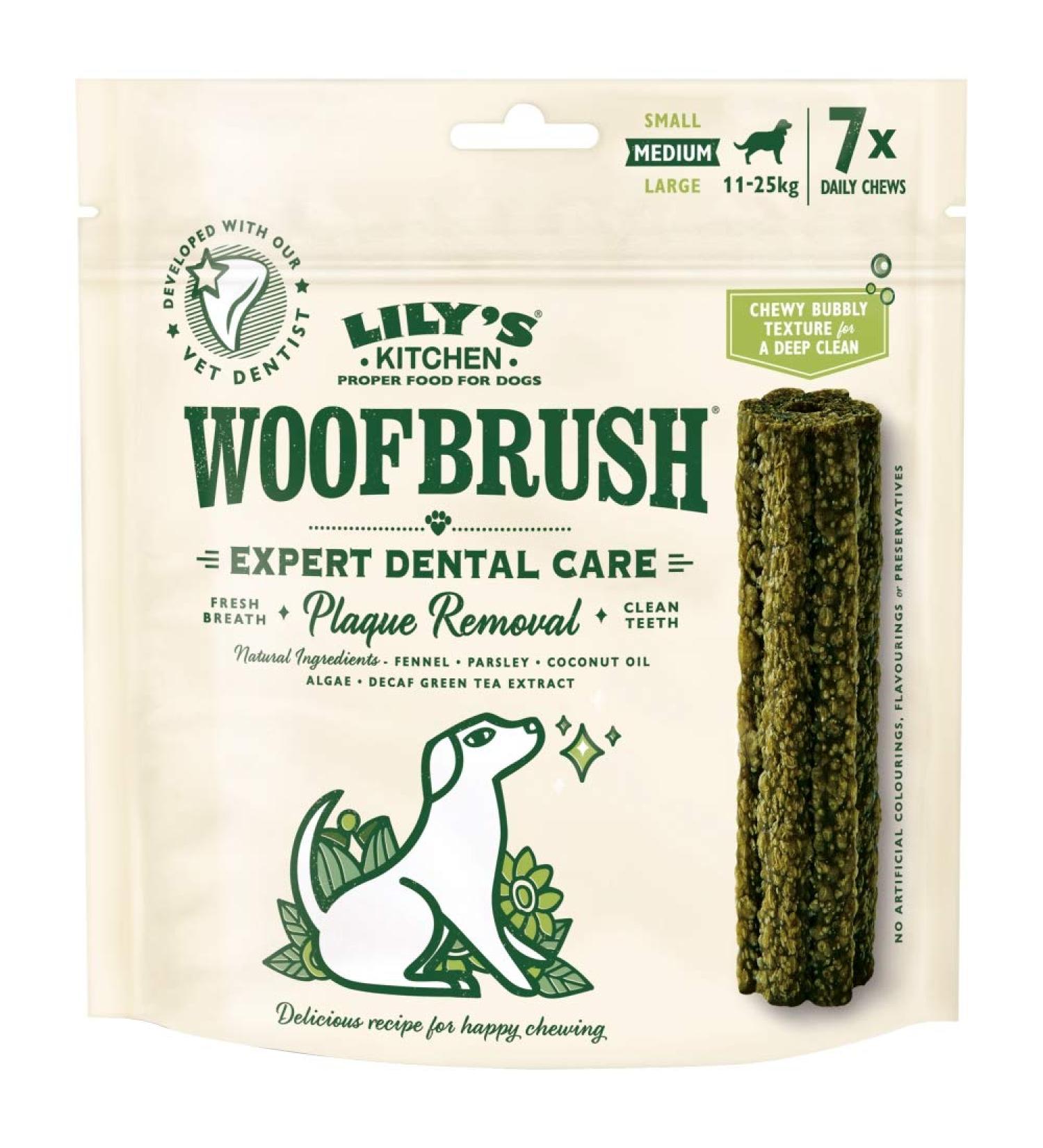 Lily's Kitchen Woofbrush Natural Dog Dental Treats - Medium Dogs (7 Snacks - 196g) | Healthy Chews for Oral Care - Buy Online on GoSupps.com