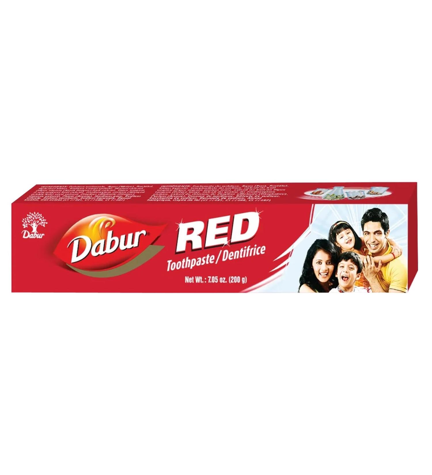 Dabur Red Toothpaste for Fresh Breath & Gum Health - Dentifrice for Oral Strong Teeth - for Stains & Protects Gums - for Complete Oral Hygiene - Ayurvedic Toothpaste - 200g Pack 7.05 Fl Oz (Pack of 1) - Buy Online on GoSupps.com