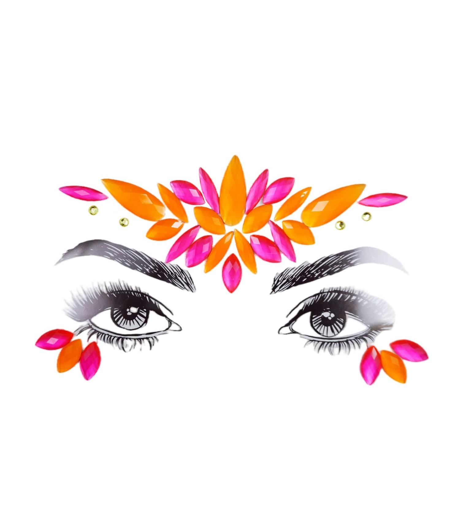Neon Face Gems Stickers - Fluorescent Rhinestone Jewels for Halloween & Carnival Makeup - Cat Face Body Stickers for Women - Buy Online on GoSupps.com