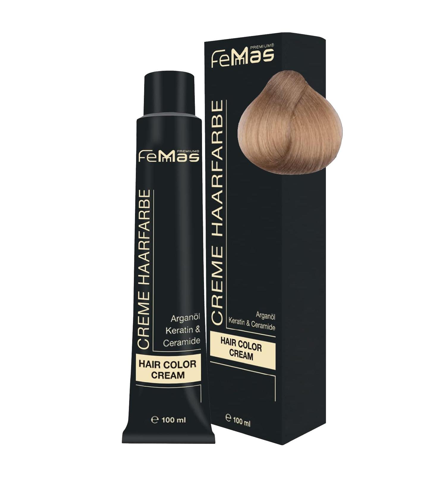 Femmas Light Blonde 9i Professional Cream Hair Color - Argan Oil Keratin & Ceramids for Radiant Permanent Color | 100ml - Buy Online on GoSupps.com
