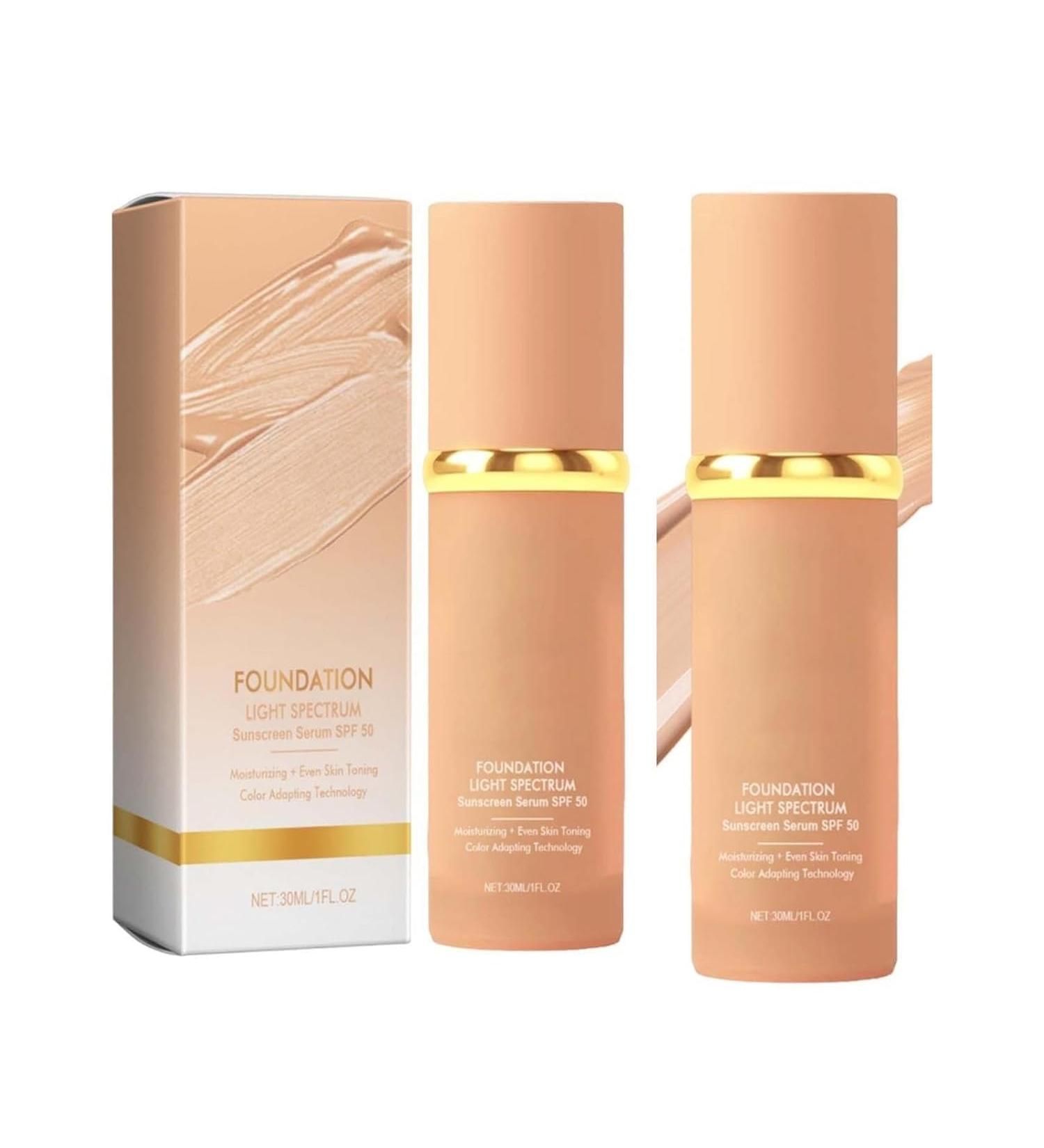 Biomimic Foundation 4 In 1 Medium Spectrum Hydrating Medium Full Coverage Concealer SPF 50+ Long Lasting Waterproof Liquid Foundation Makeup 30ml 2 Pcs - Buy Online on GoSupps.com