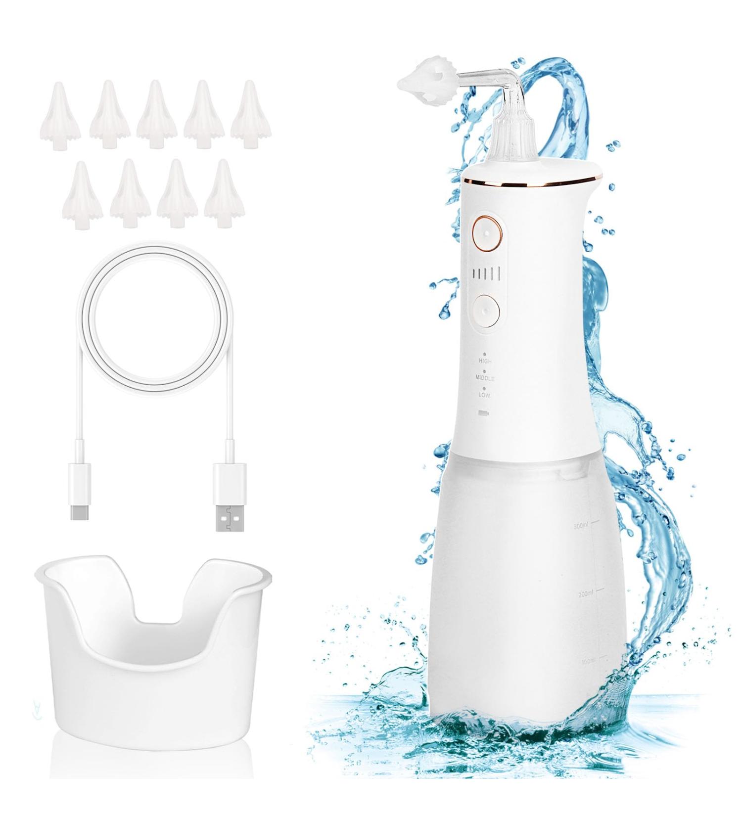 Water Powered Ear Cleaner Kit - Safe & Effective Ear Wax Removal with 9 Tips, Electric Triple Jet Stream, 3 Pressure Settings, USB Rechargeable - IP7 Water Resistant - Buy Online on GoSupps.com