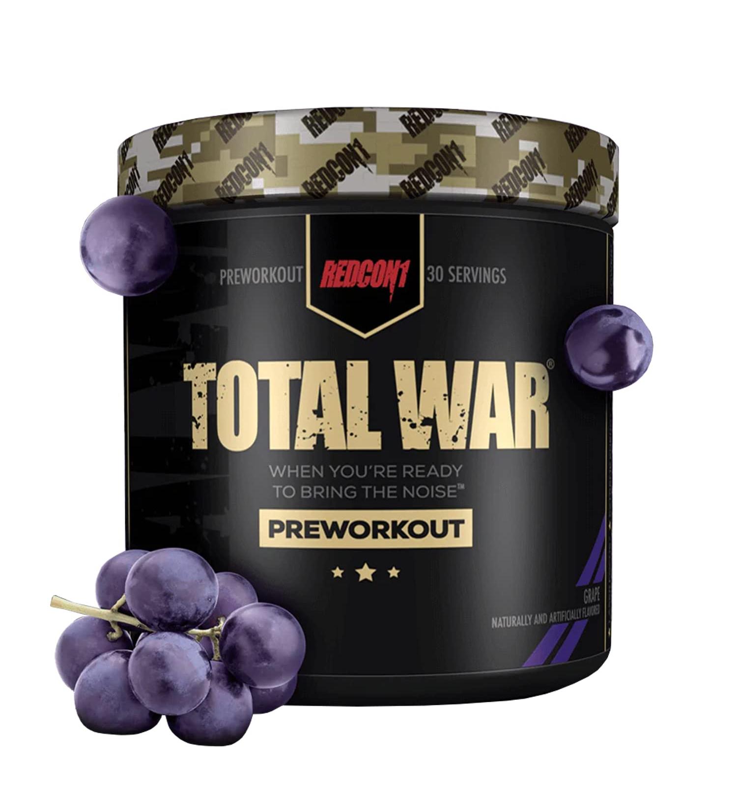 REDCON1 Total War Pre Workout Powder - Grape Flavor with Beta Alanine for Men + Women - Citrulline Malate for Pump & Blood Flow - 30 Servings - Buy Online on GoSupps.com