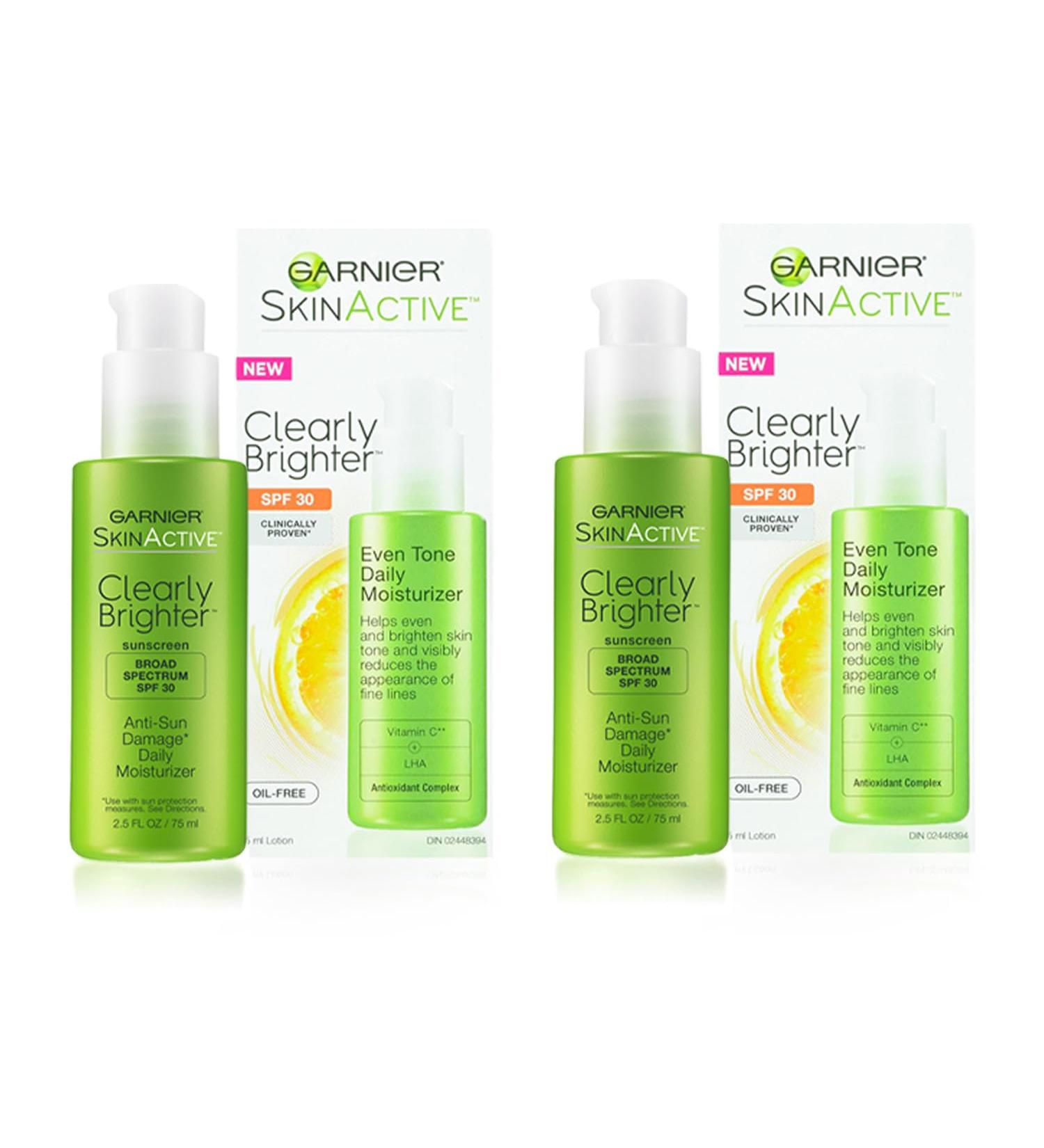 Garnier Clearly Brighter SPF 30 Face Moisturizer with Vitamin C - 2 Count 75mL - Hydrating Skin Care for Radiant Glow - International Shipping Available - Buy Online on GoSupps.com