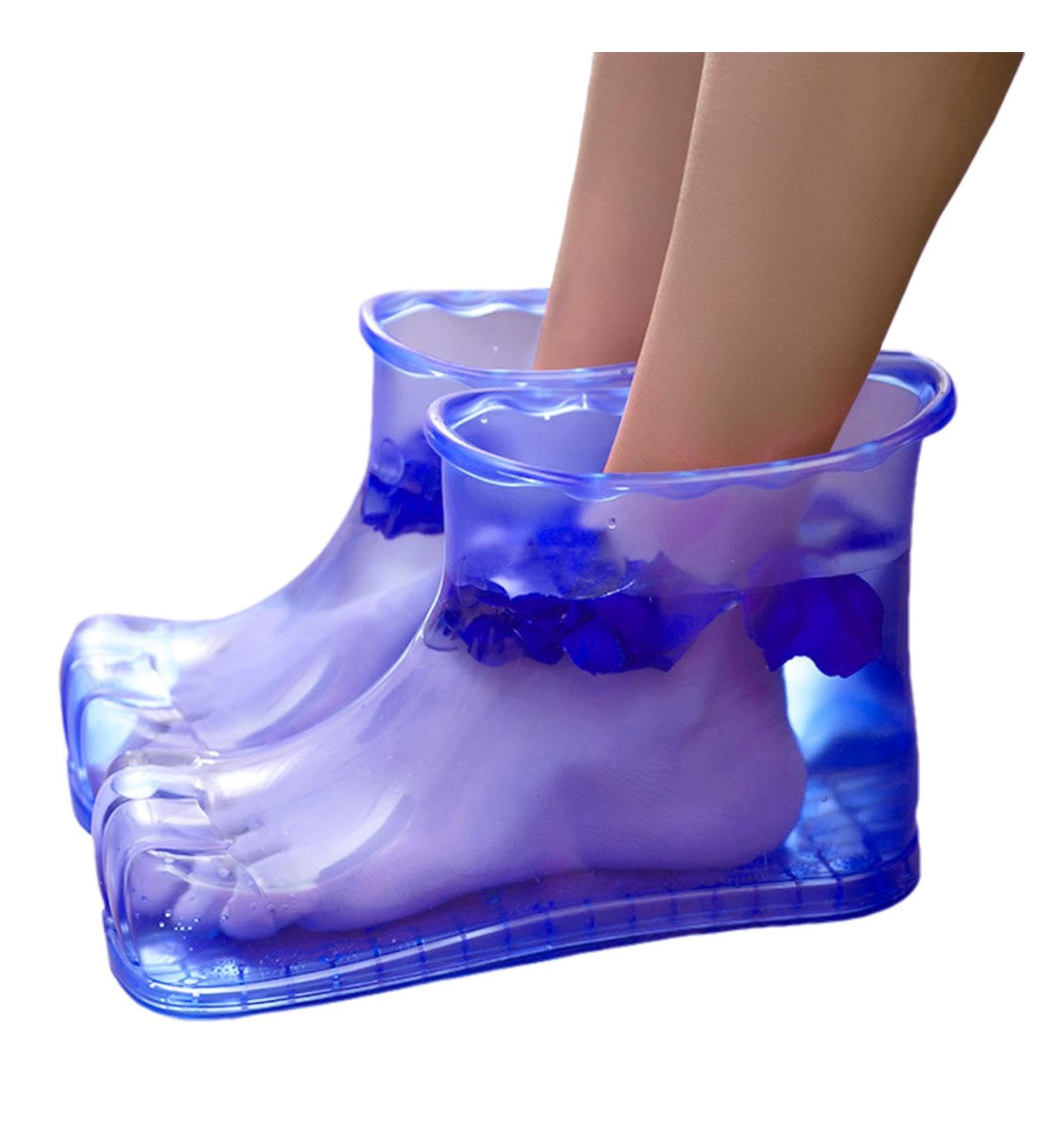 Foot Soaking Boots | Anti-Slip High-Density Foot Soaking Boots | Heatproof Colorful Foot Soaker | Portable Foot Spa Shoes for Home Bathroom Height 18cm 45 Yards Blue - Buy Online on GoSupps.com